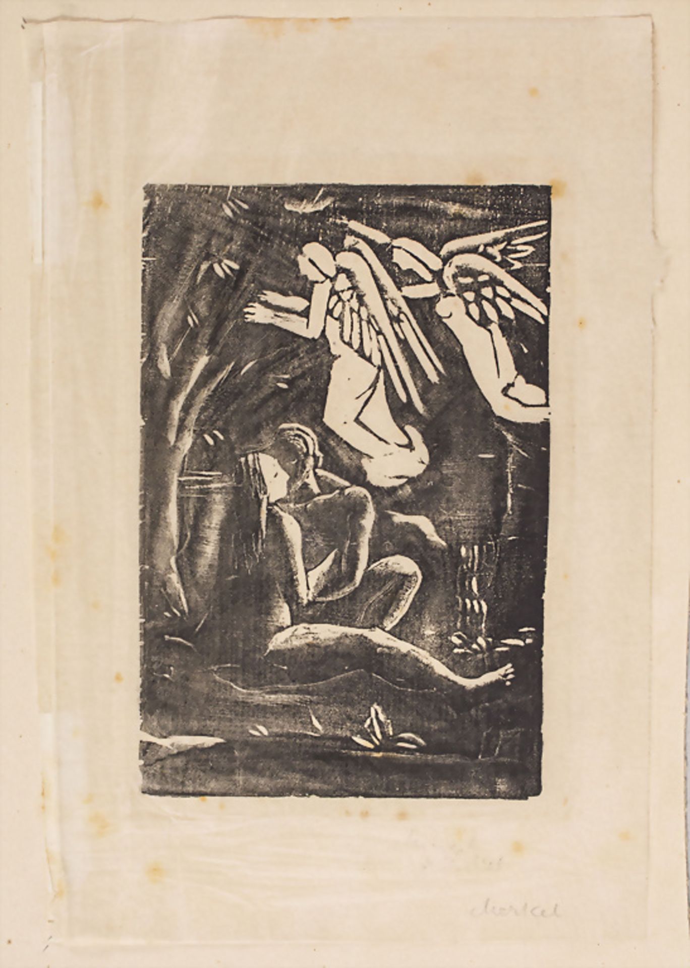 Georg Merkel (1881-1976), 'Liebespaar mit Engeln' / 'Two lovers with angels', 20. Jh. - Image 2 of 3