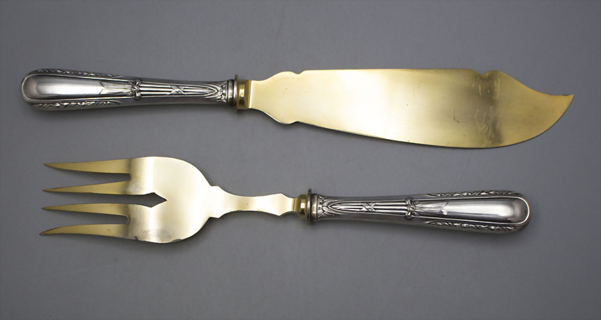 2 Teile Vorlegebesteck / A 2-piece set of serving cutlery, um 1900 - Image 2 of 4