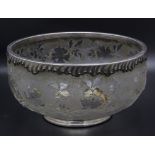 Jugendstil Schale mit Silbermontur / An Art Nouveau fruit bowl with silver mount, Daum Frères, ...