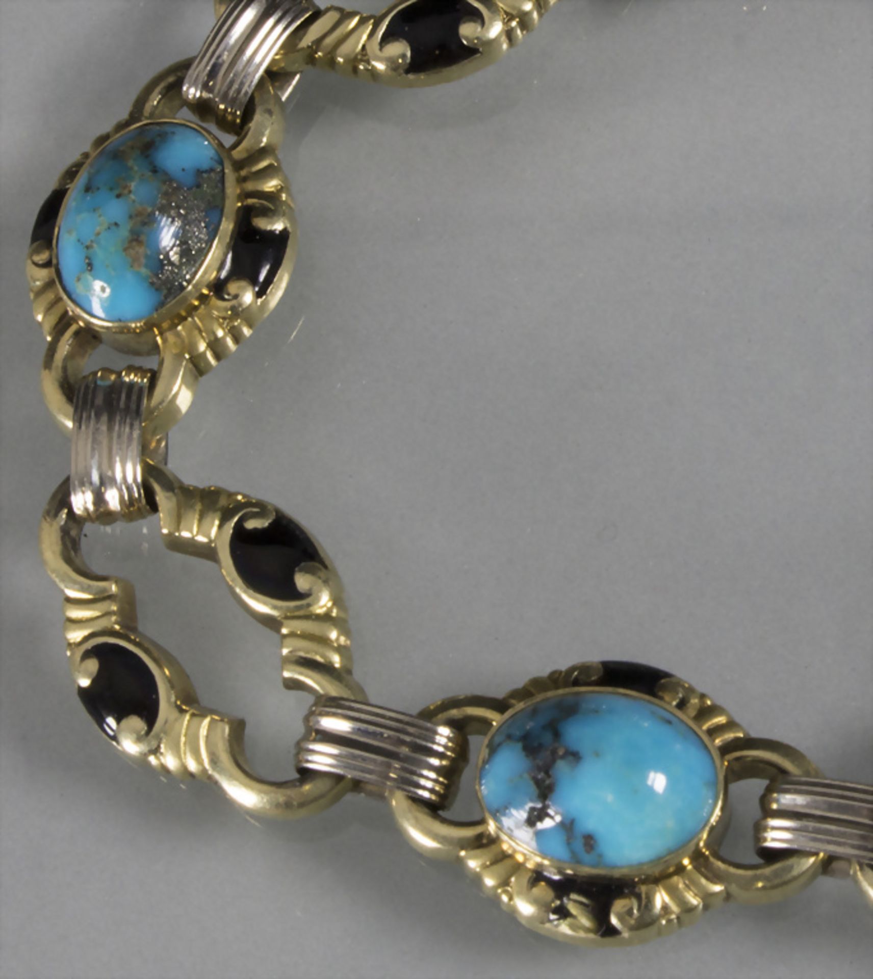 Armband mit Türkisen / A 14ct gold bracelet with turquoises - Image 3 of 4