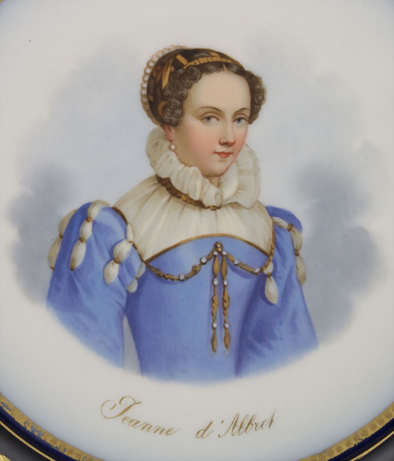 5 Teller mit Damenportraits / A set of 5 plates with ladies portaits, Sèvres, 1860-1861 - Bild 15 aus 17