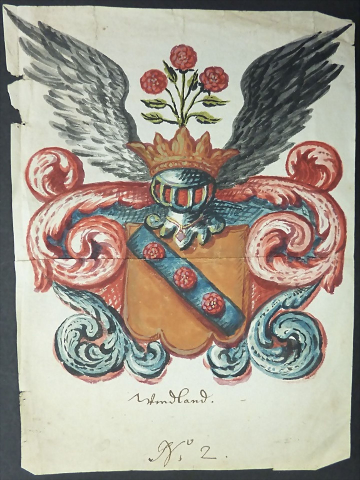 Vier kolorierte Wappen / Four colored coats of arms, deutsch, 17./18. Jh. - Image 3 of 5