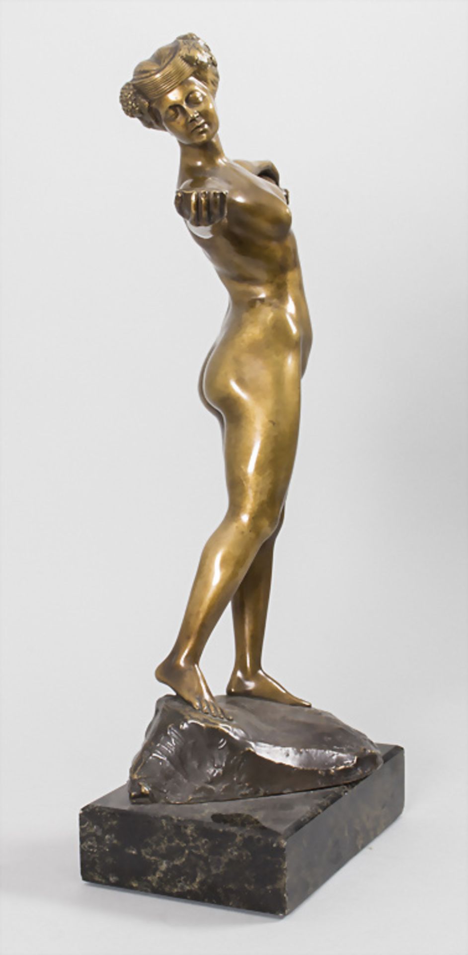 Artur Imanuel Löwental (Wien 1879-1964 Berlin), Jugendstil Bronze 'Weiblicher Akt' / An Art ...