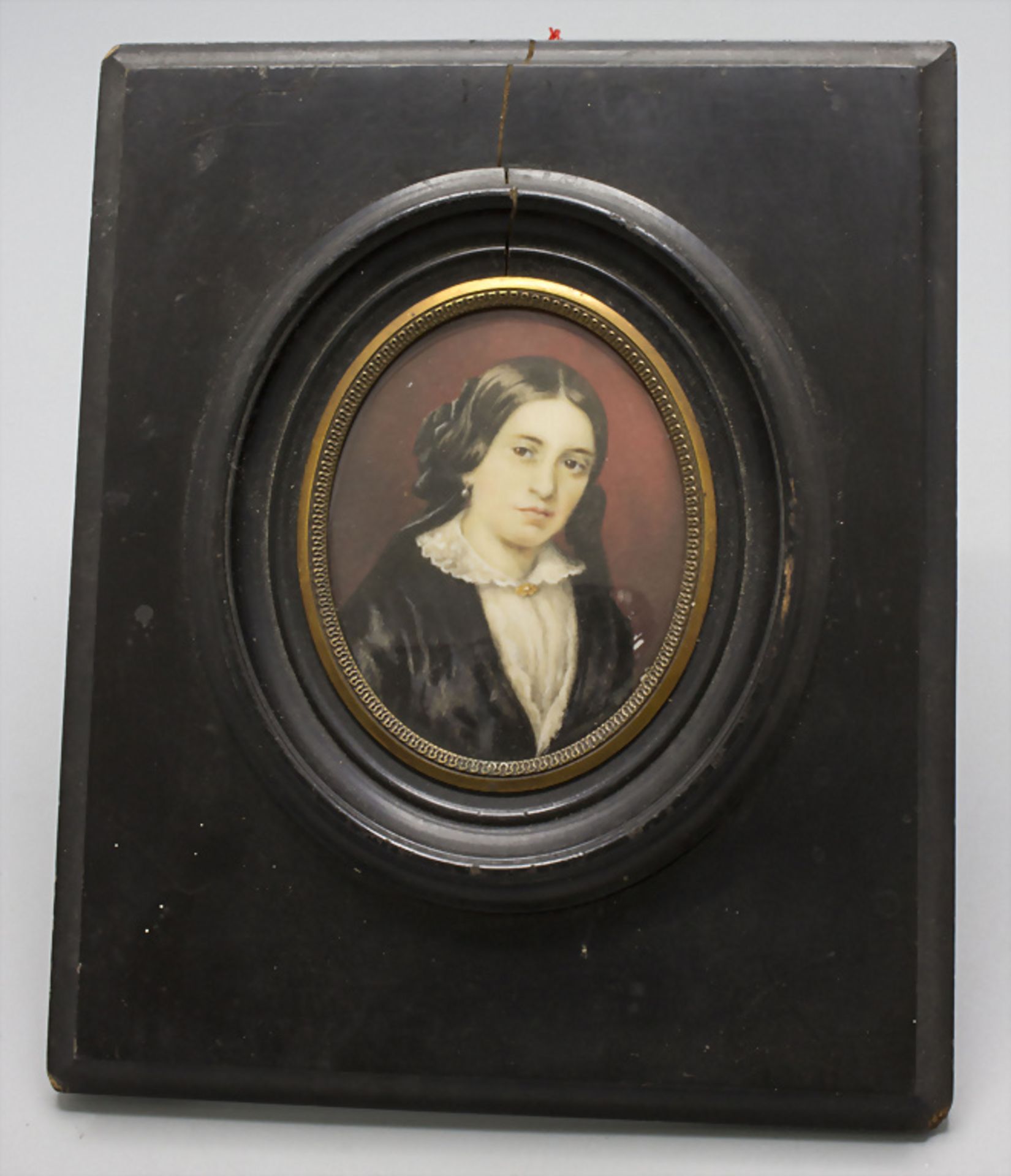 Miniatur Porträt einer eleganten bürgerlichen Dame / A miniature portrait of an elegant lady, ... - Bild 2 aus 3
