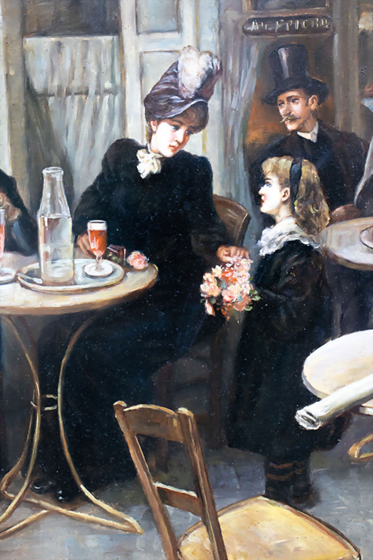 Ch. Gaudet, 'Pariser Kaffeehausszene' / 'A Parisian café scene', um 1900 - Bild 6 aus 7