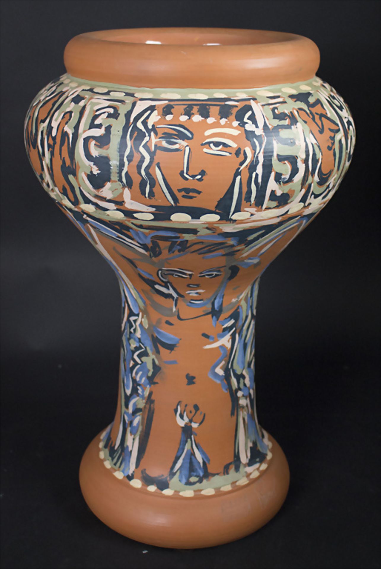 Große Künstlervase / A large artist vase, Bocca Rossa & M. Piano, Vallauris, um 1990 - Bild 2 aus 7