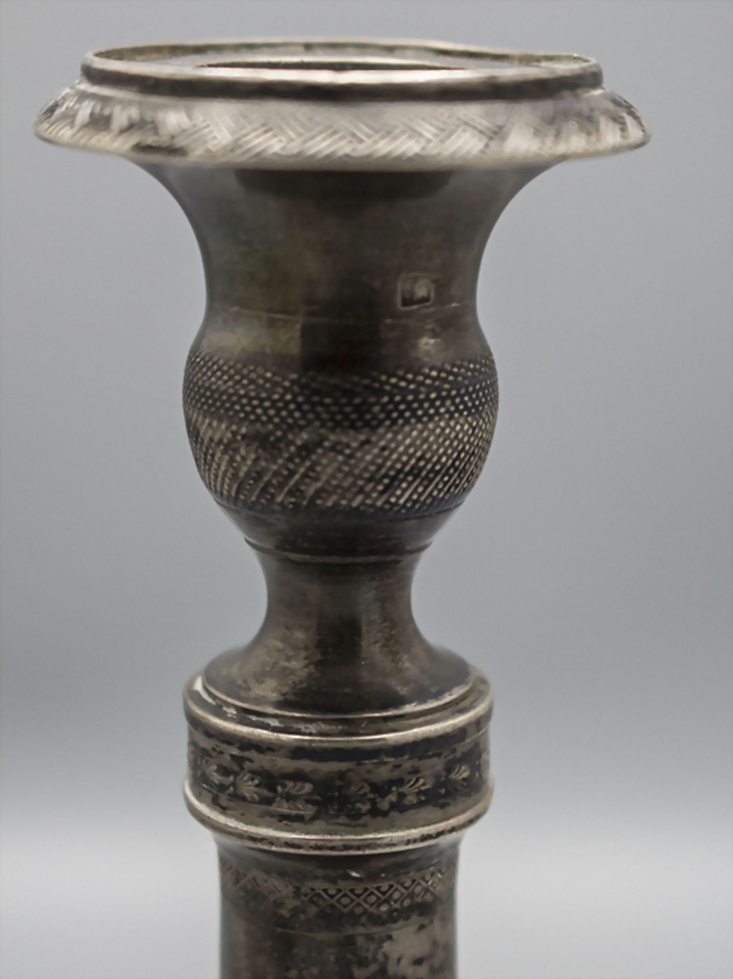 Empire Silberleuchter / A silver Empire candlestick, Isino, Neapel, um 1800 - Image 4 of 6