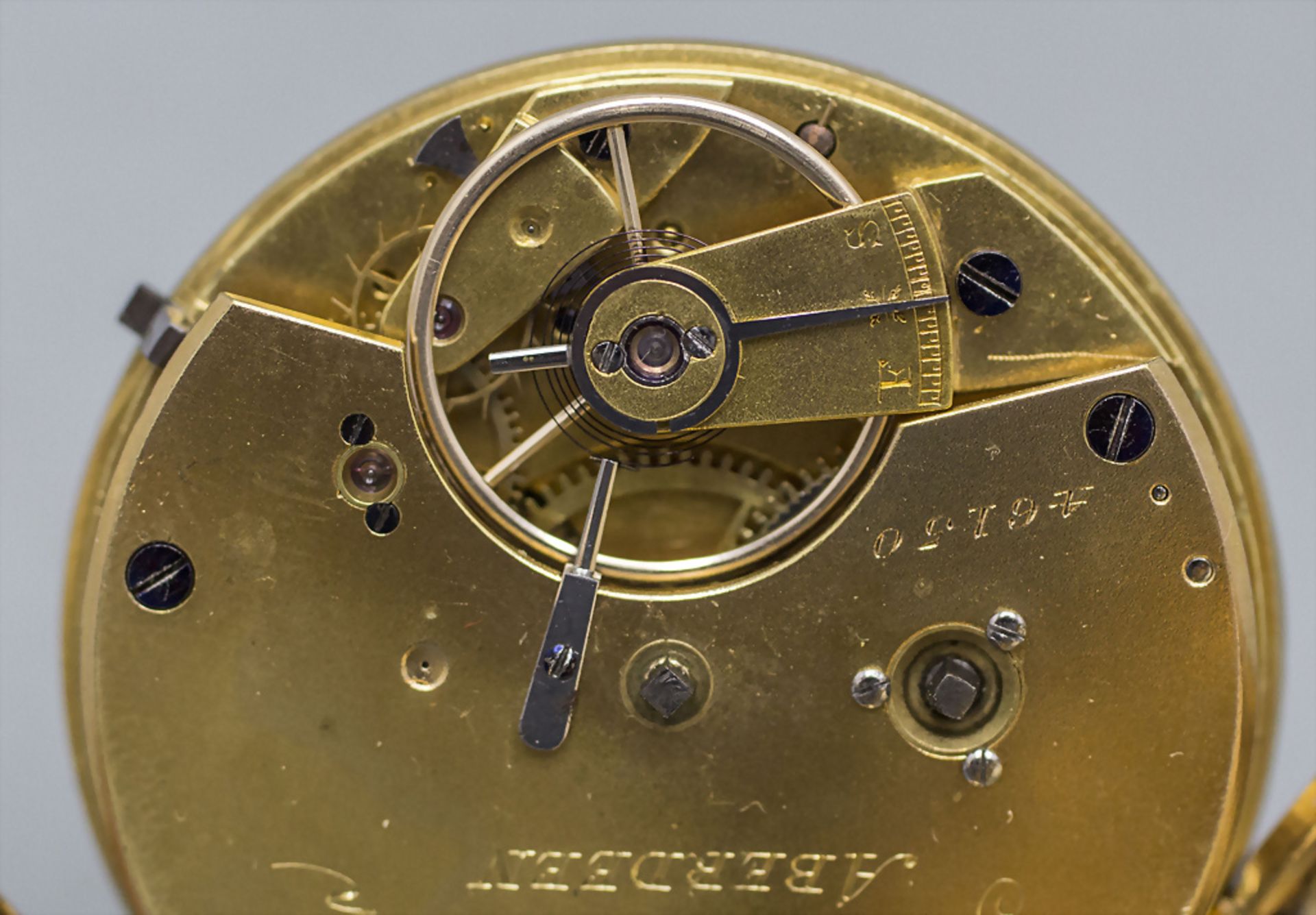 Offene Taschenuhr / An 18 ct gold pocket watch, Geo. Jamieson, Aberdeen, um 1820 - Image 3 of 6