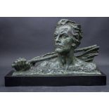 Alexandre Ouline (act. 1918-1940), Art Déco Bronzebüste / An Art Deco bronze bust, Belgien, um 1930