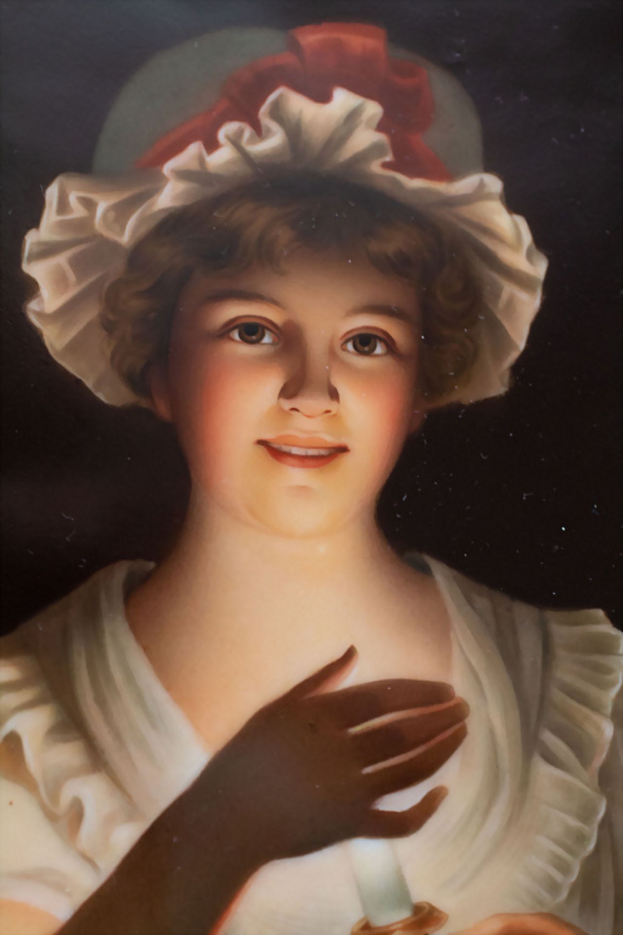 Porzellanbild nach Georg Hom (1838-1911) 'Lisette' / A porcelain painting after Georg Hom ... - Bild 4 aus 6