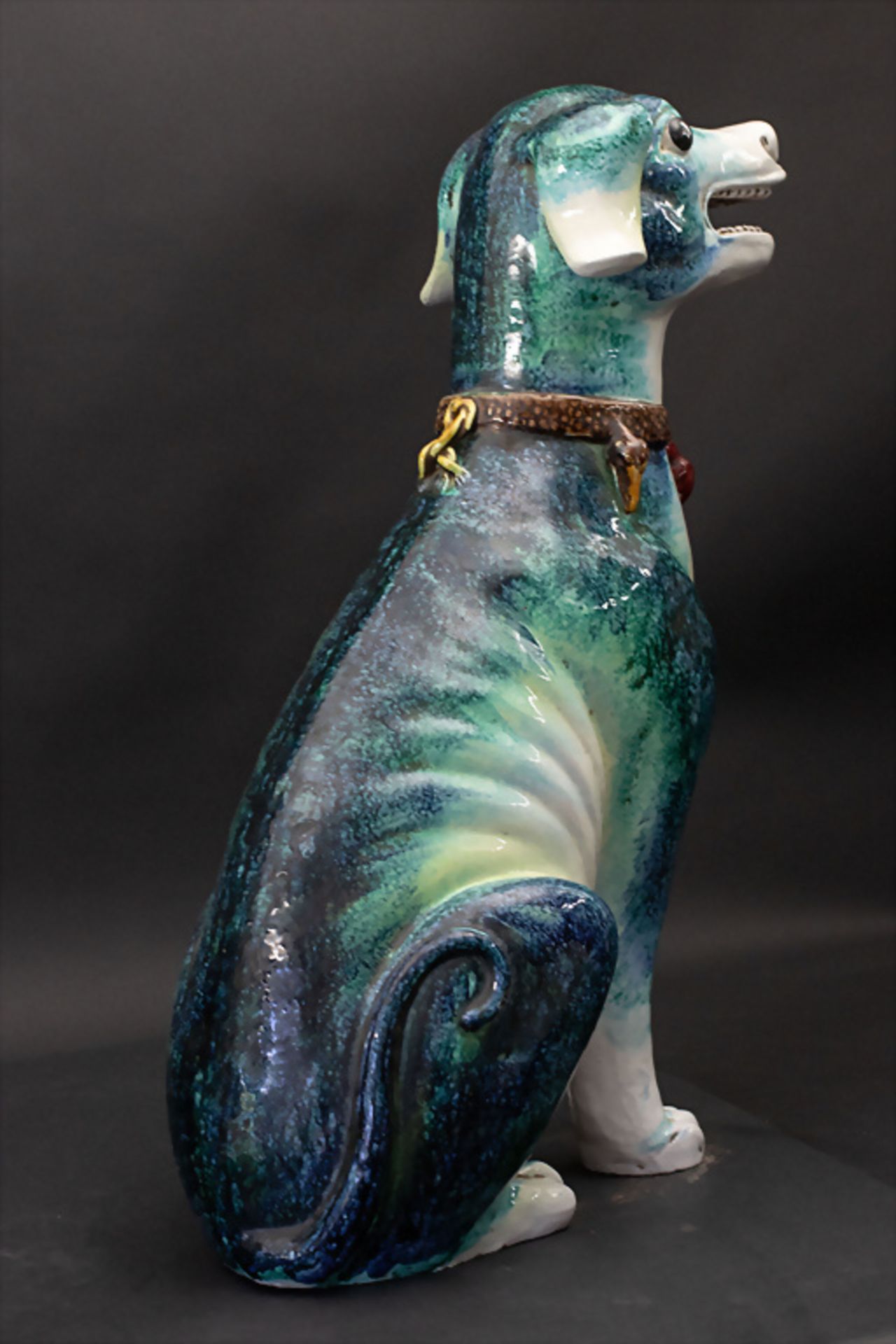 Keramik Skulptur eines lebensgroßen, englischen Jagdhundes / A lifesize figure of an English ... - Bild 3 aus 7