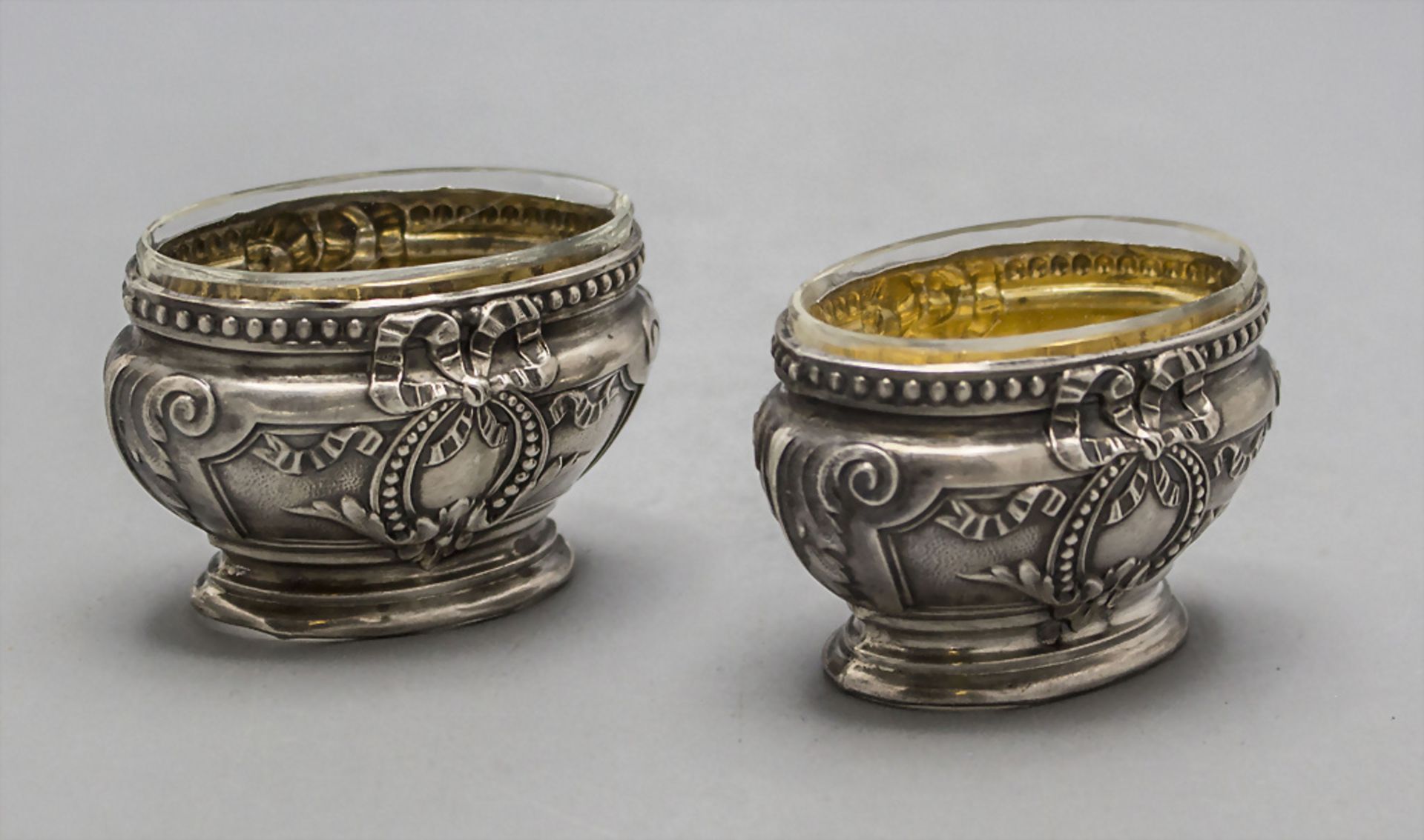 Paar Salieren / Gewürzschälchen / A pair of salt cellars, Frankreich, um 1880