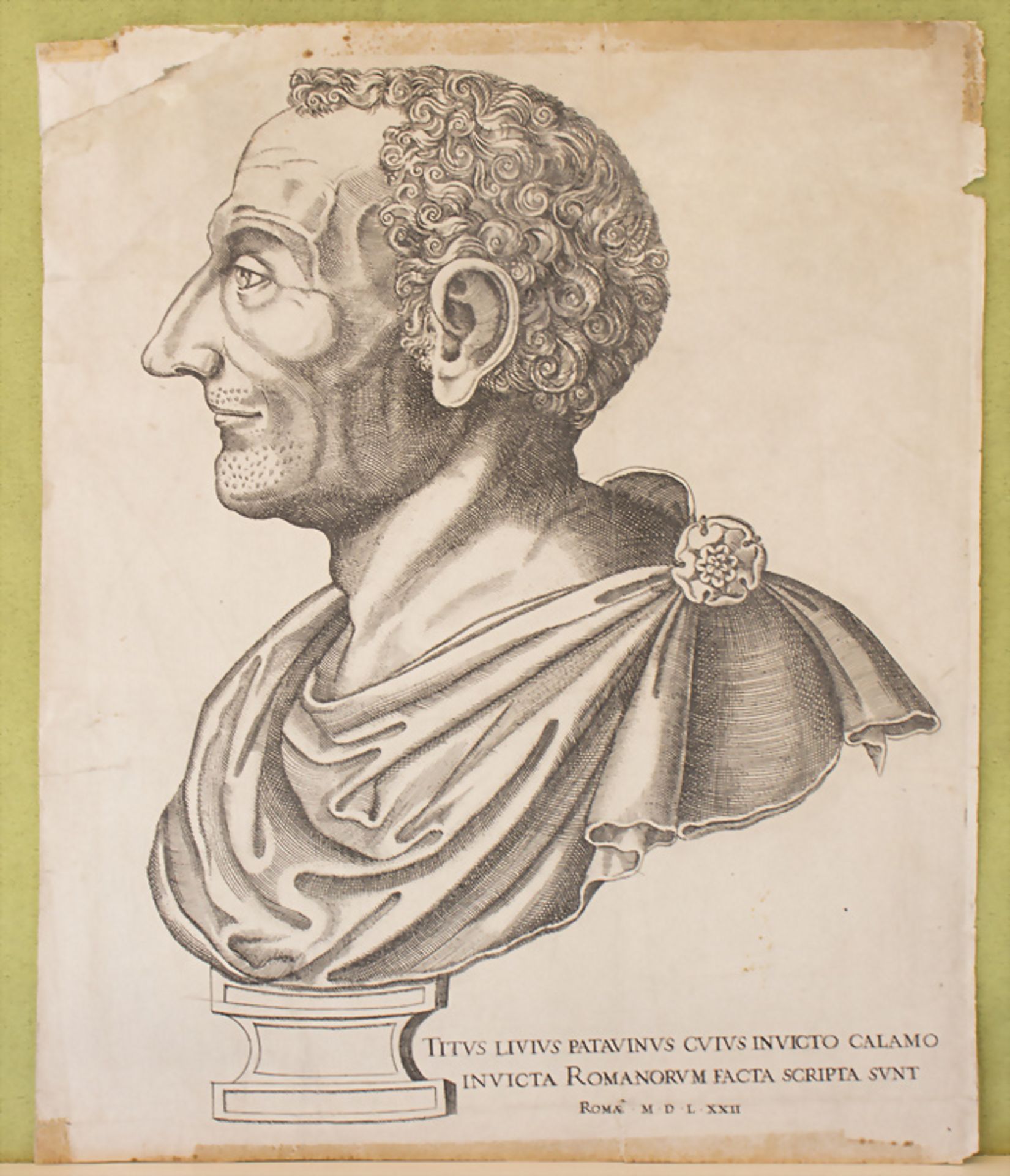 Stich von Kaiser Titus Livius / An engraving of Emperor Titus Livius, Rom, Entwurf 1572