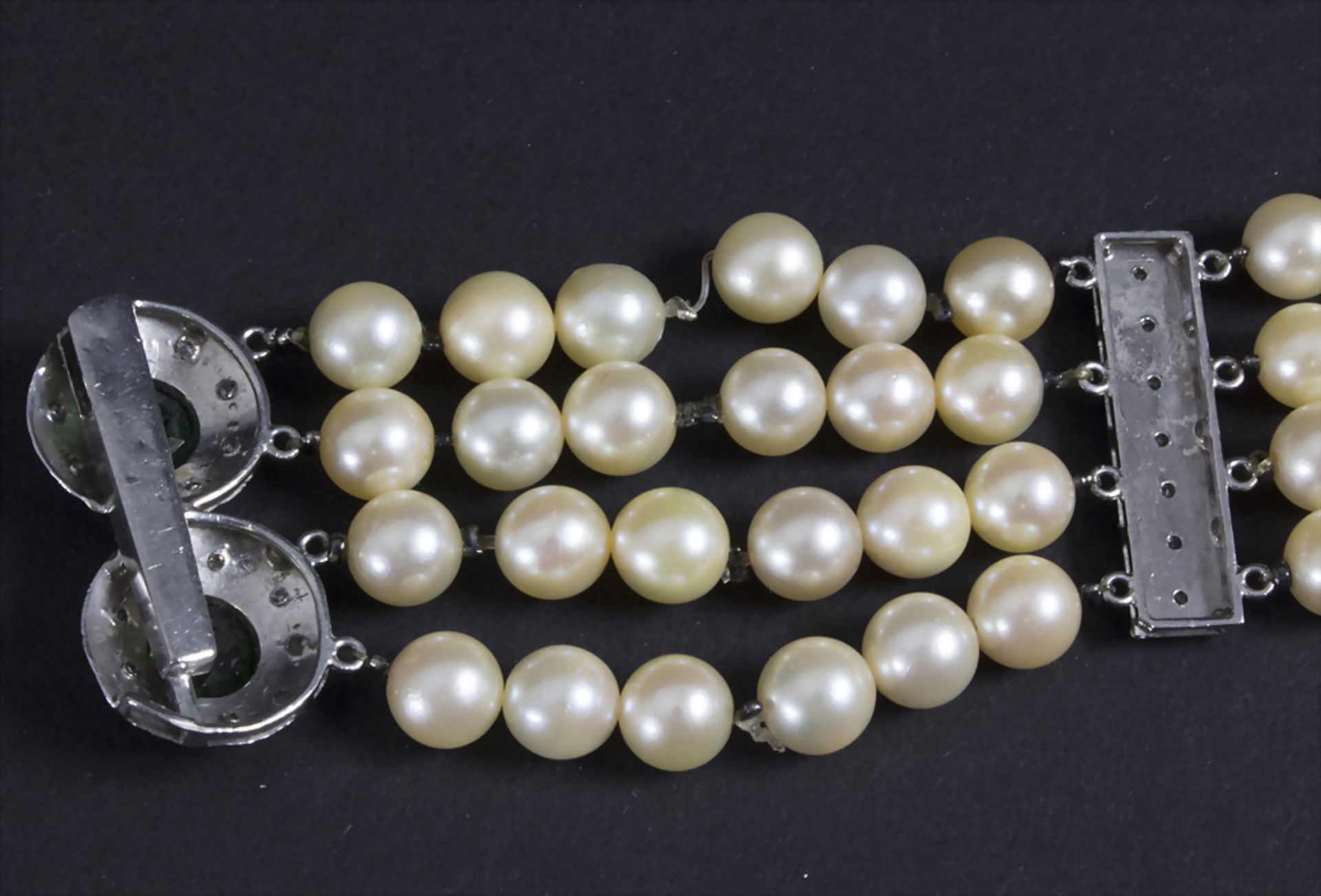 Vierreihiges Perlenarmband / A pearl bracelet with 14 ct white gold clasp - Image 6 of 6