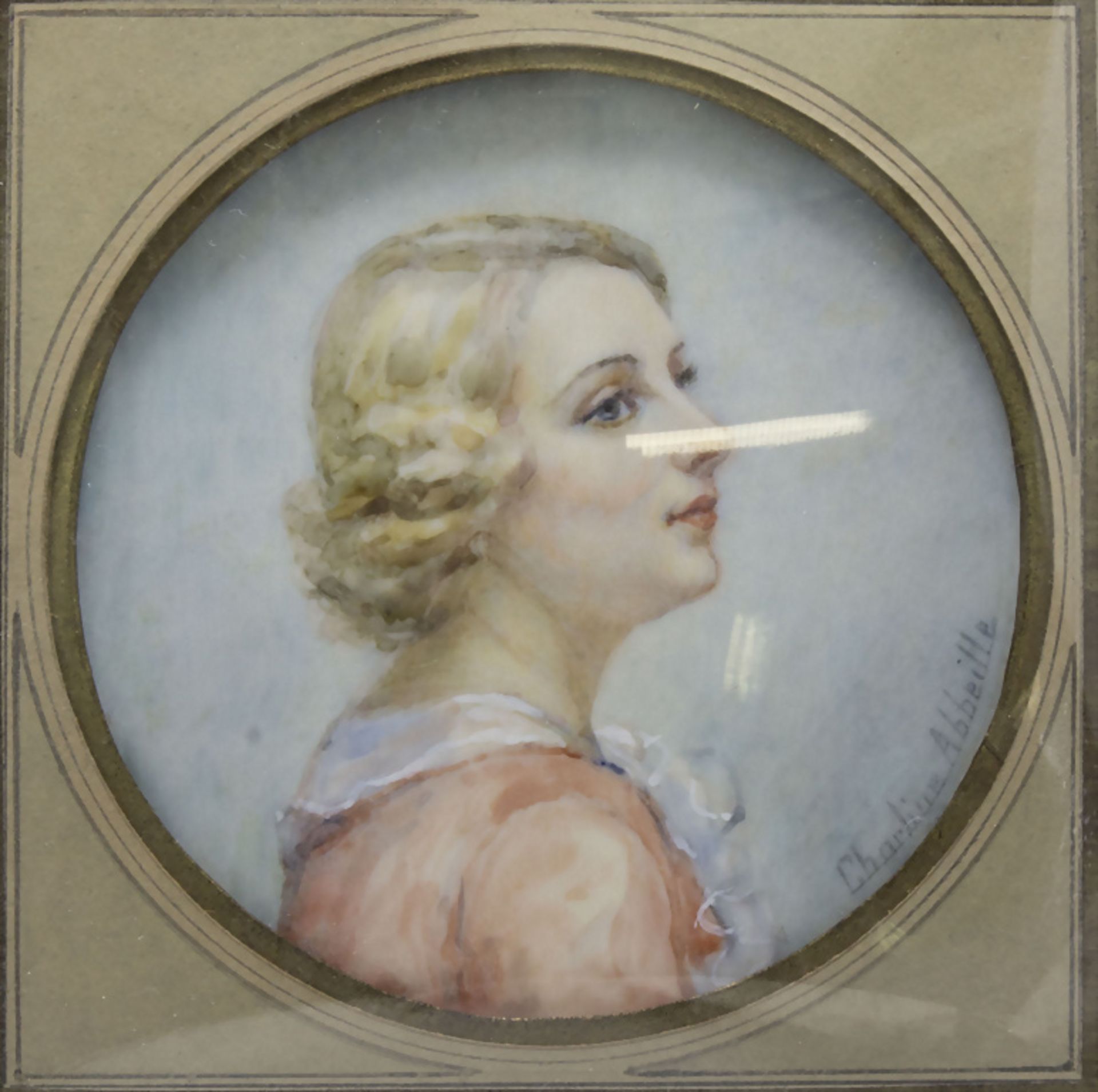 Miniaturporträt einer jungen Dame / A miniature portrait of a young lady, Charline Abbeille, ... - Image 3 of 4