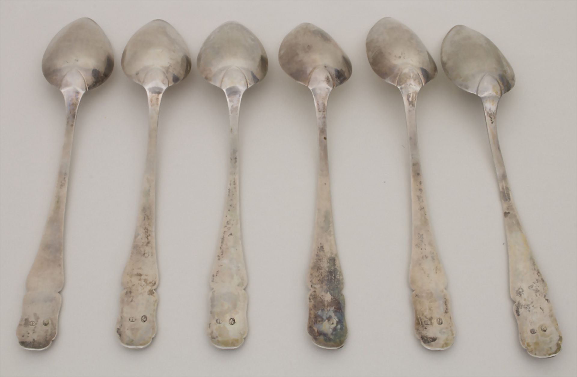 6 Teelöffel / 6 silver tea spoons, um 1800 - Image 2 of 6