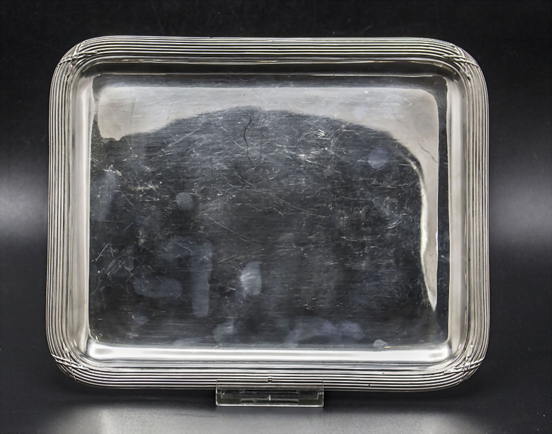 Tablett mit Kreuzband / A silver serving tray, Frankreich, Anfang 20. Jh. - Bild 2 aus 6