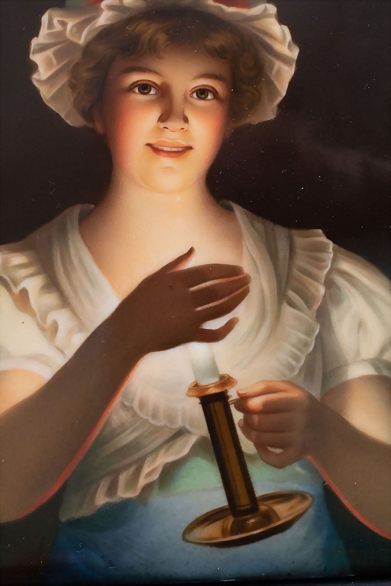 Porzellanbild nach Georg Hom (1838-1911) 'Lisette' / A porcelain painting after Georg Hom ... - Bild 2 aus 6