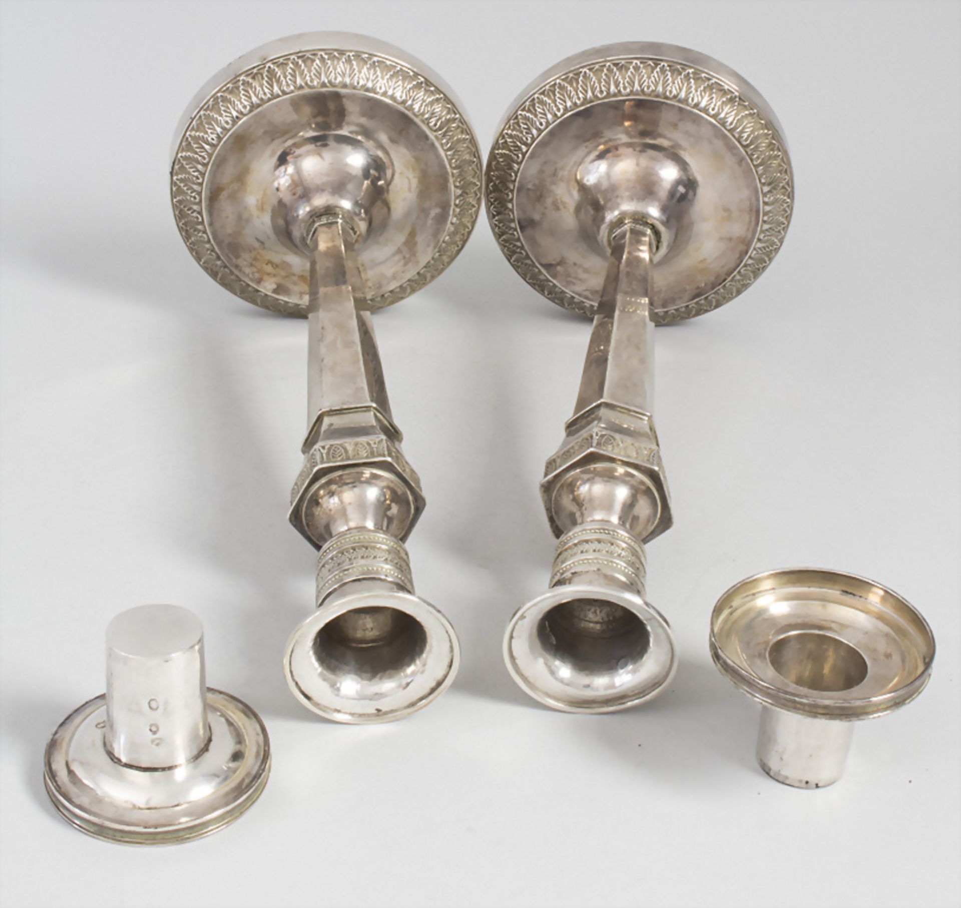 Paar Empire-Kerzenleuchter / A pair of Empire silver candlesticks, D. Garreau, Paris, 1809-1819 - Bild 6 aus 13