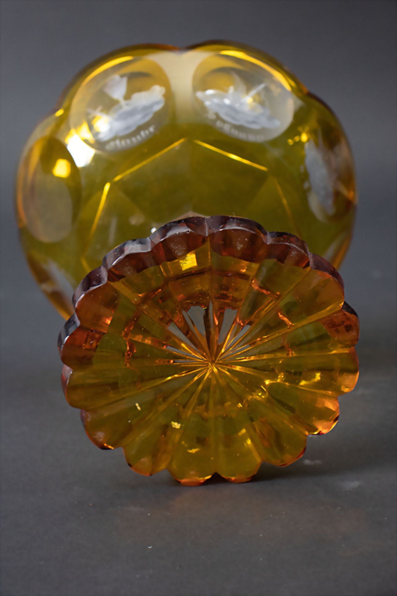 Historismus Fußschale / A Historician footed glass bowl, deutsch, Ende 19. Jh. - Image 6 of 6