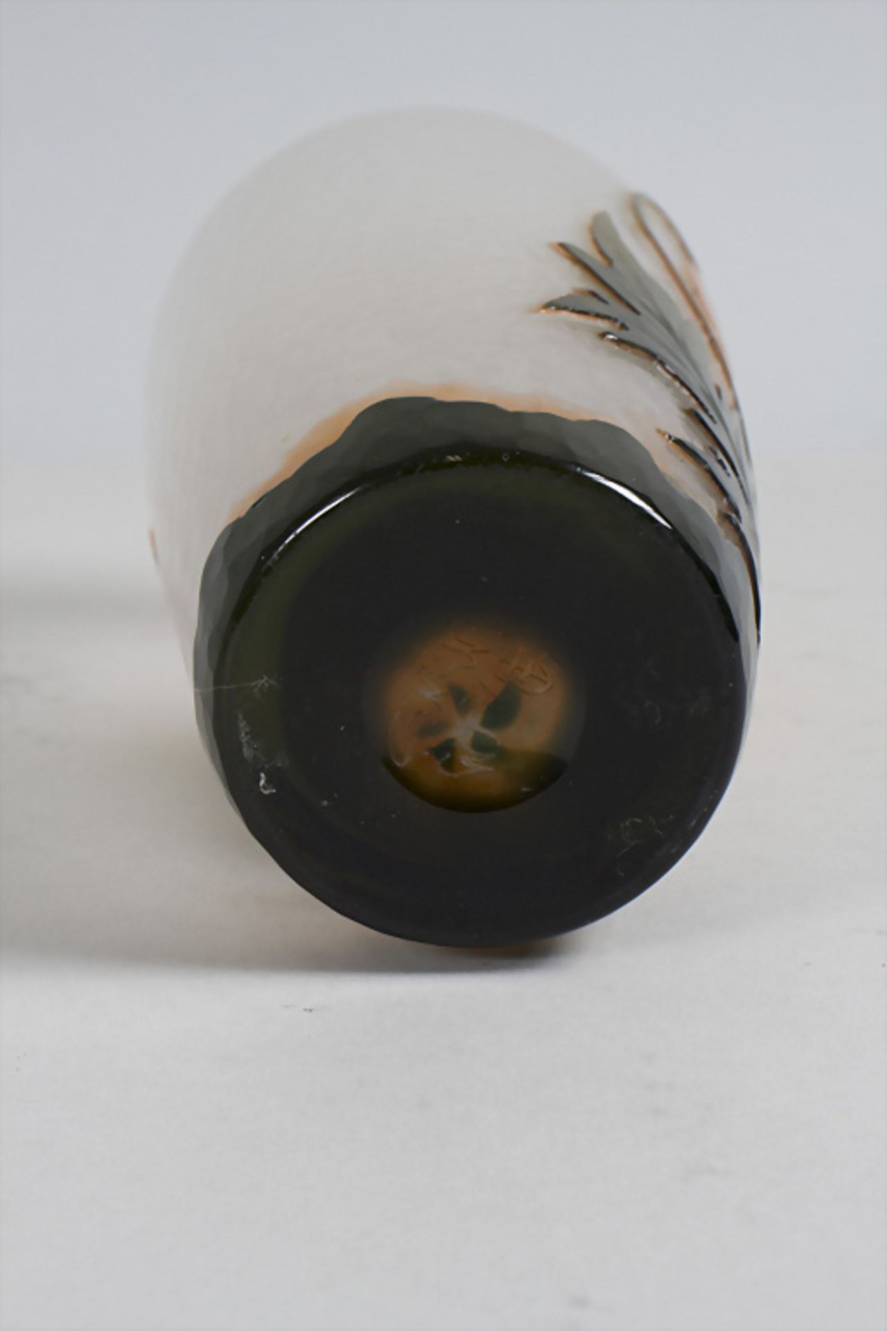 Jugendstil Vase mit Mohn / An Art Nouveau cameo glass vase with poppy flower, Daum Frères, ... - Bild 4 aus 5