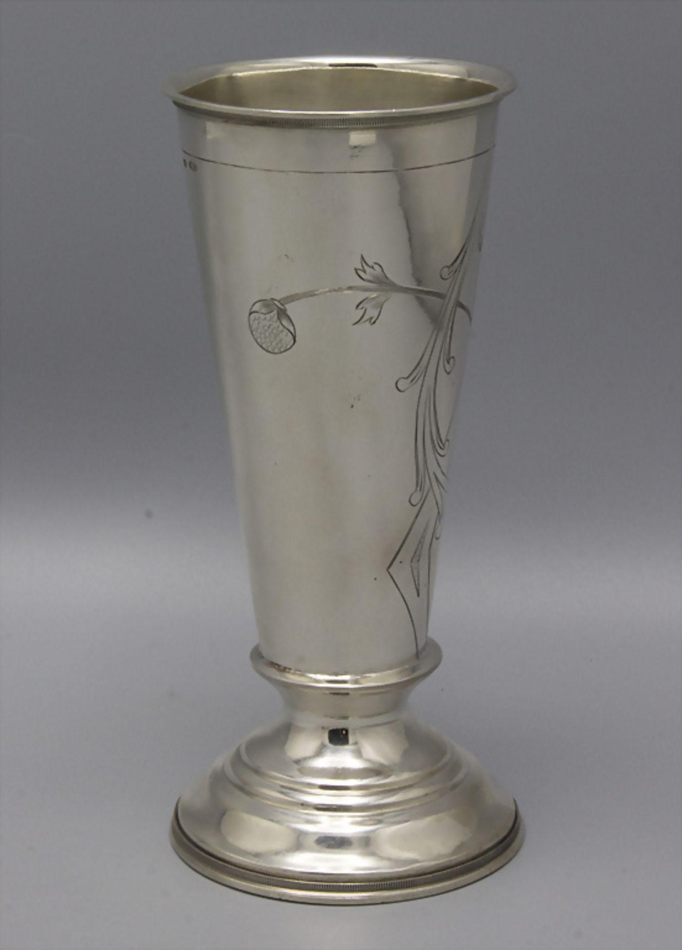 Jugendstil Vase / An Art Nouveau silver vase with flowers, Moskau/Moscow, nach 1908 - Bild 3 aus 8