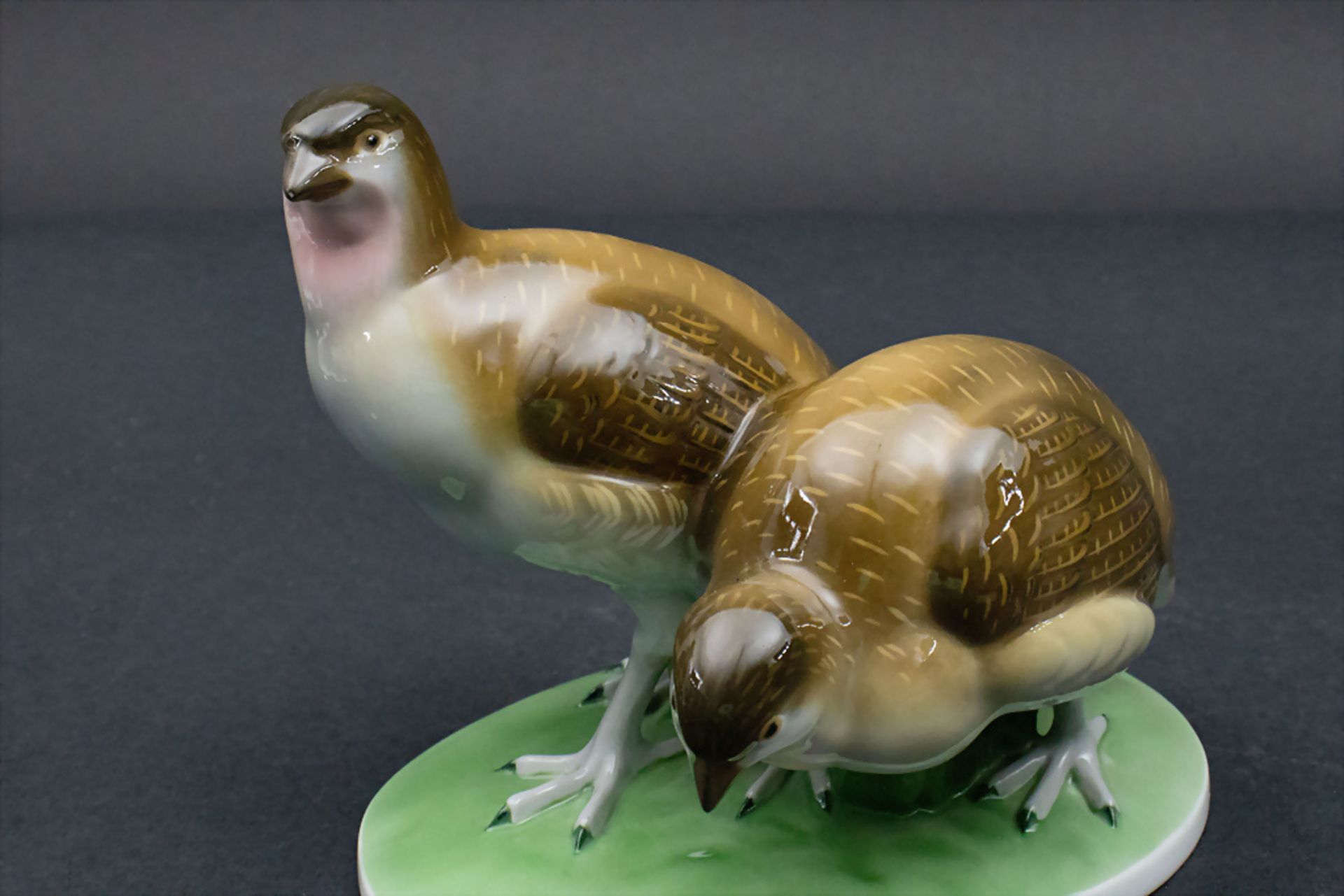 Art Déco 'Paar Rebhühner' / An Art Deco porcelain pair of partridges, Fraureuth ... - Image 3 of 10