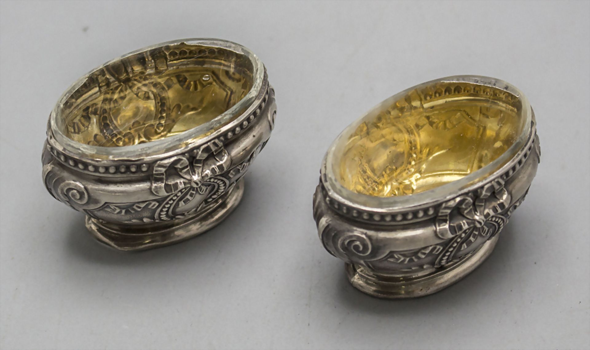 Paar Salieren / Gewürzschälchen / A pair of salt cellars, Frankreich, um 1880 - Bild 2 aus 4