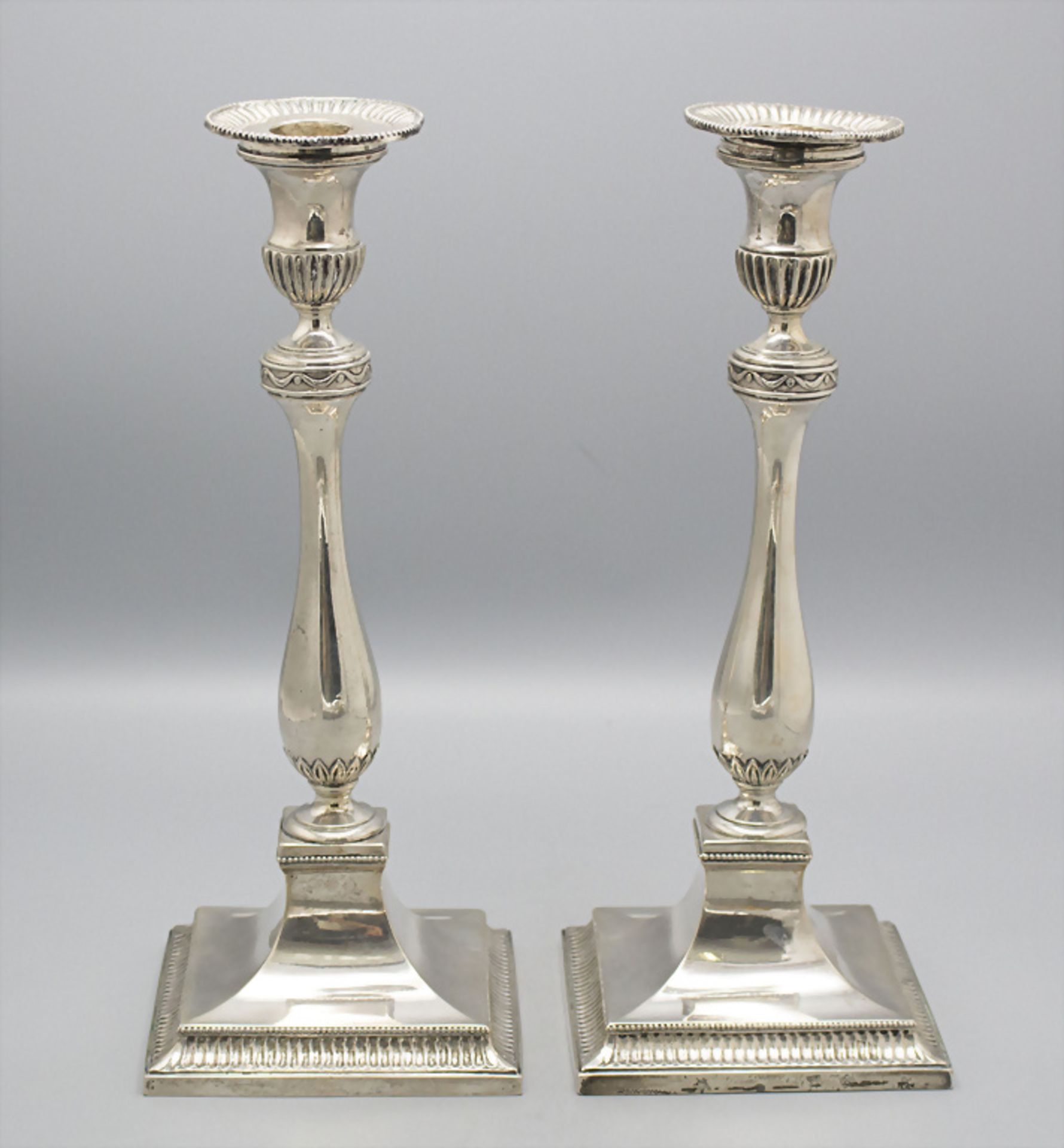 Paar Kerzenleuchter / A pair of silver candlesticks, Toussaint Winand, Liège, 1784