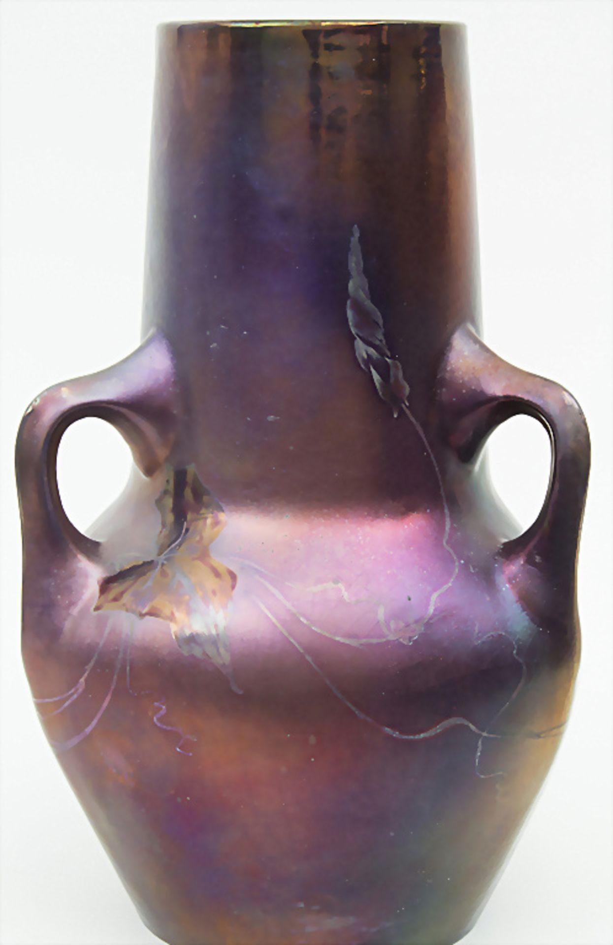 Große Jugendstil Dreihenkelvase / An Art Nouveau vase with 3 handles, Jean Barol, Montieres, ... - Bild 2 aus 5