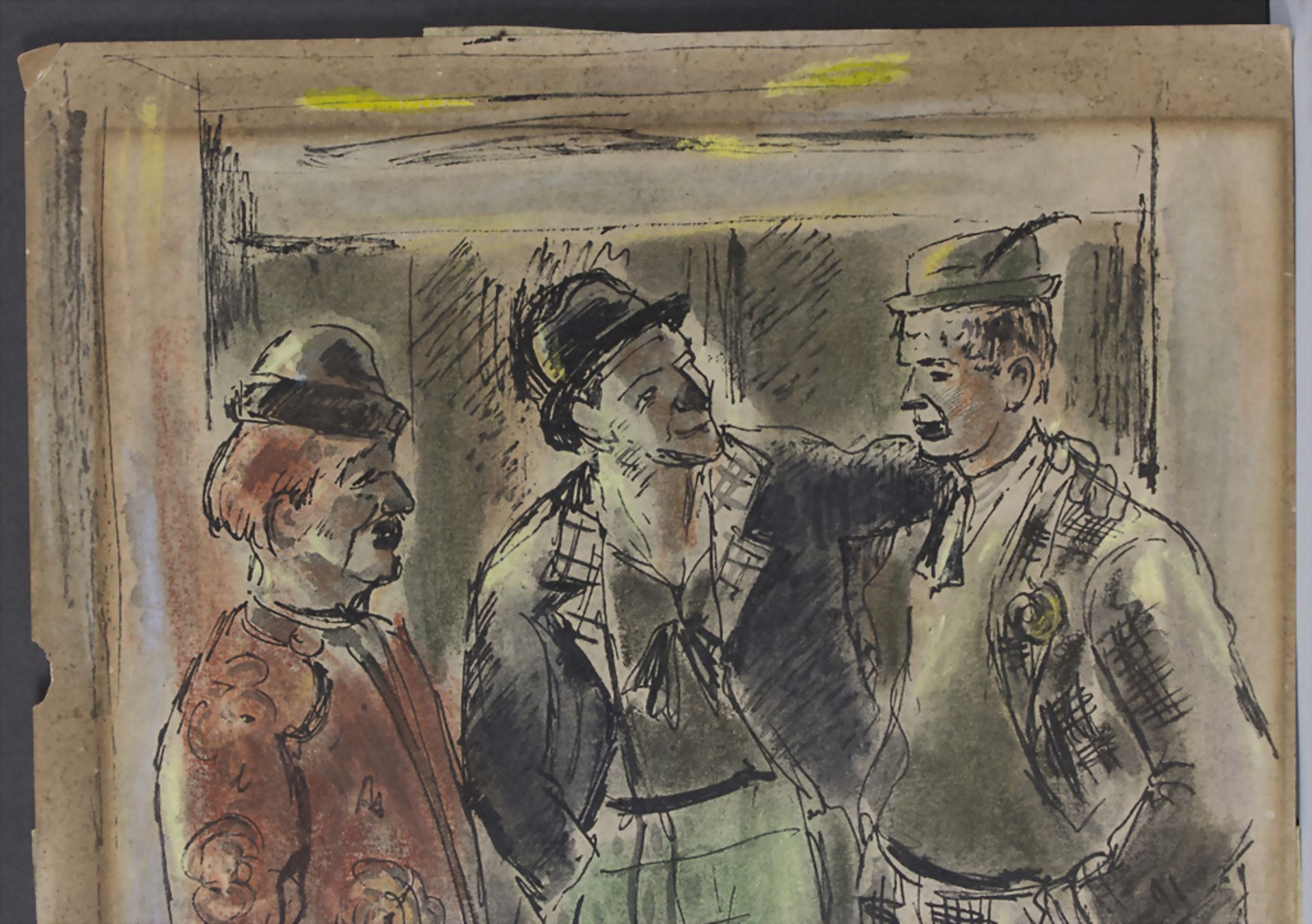 Michel Adlen (1898-1980), 'Drei Männer mit Hut' / 'Three men with hats', 20. Jh. - Image 3 of 5