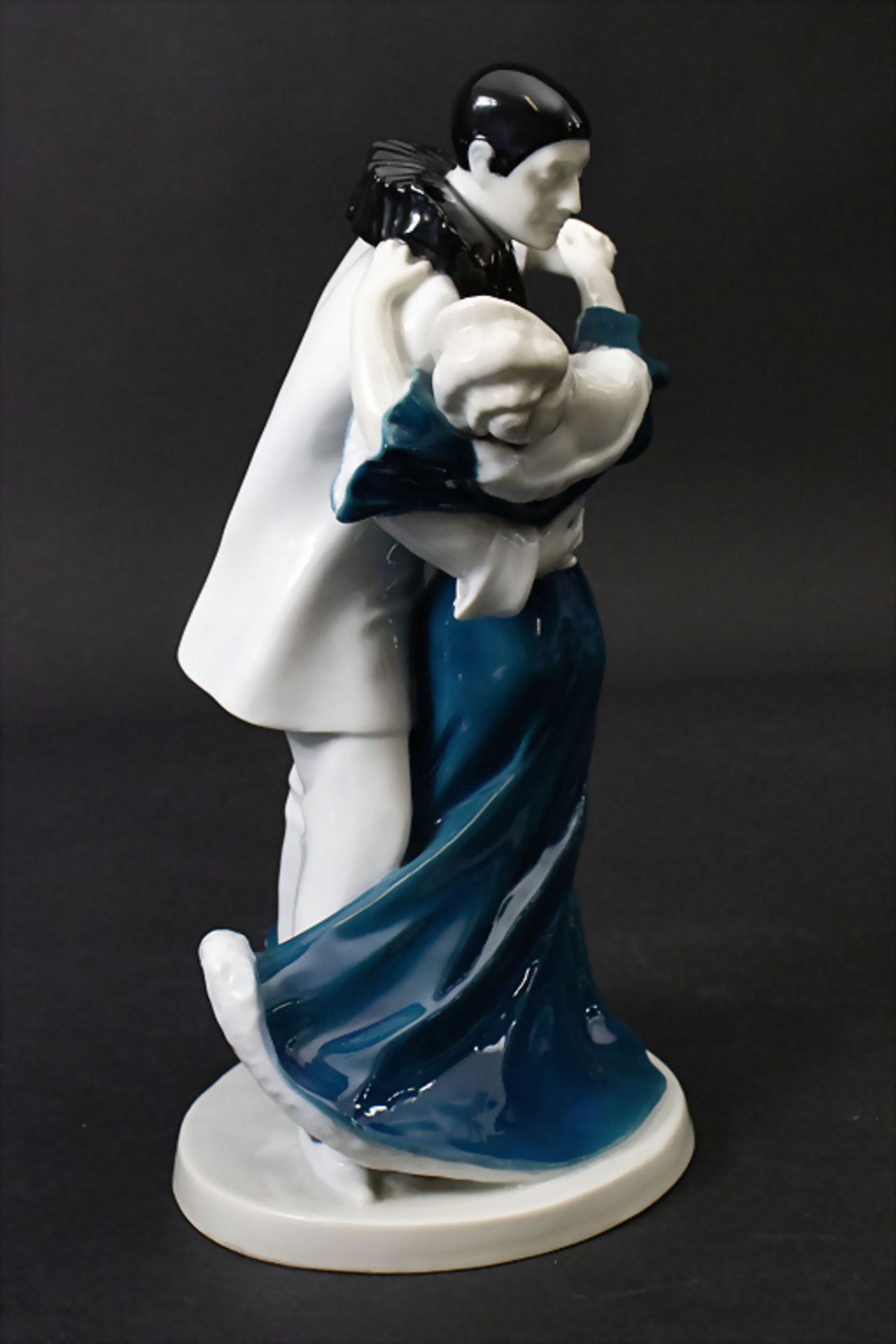 Art Déco Tanzpaar 'Pierrot mit Dame' / An Art Deco figural group of a dancing pierrot with a ... - Image 3 of 9