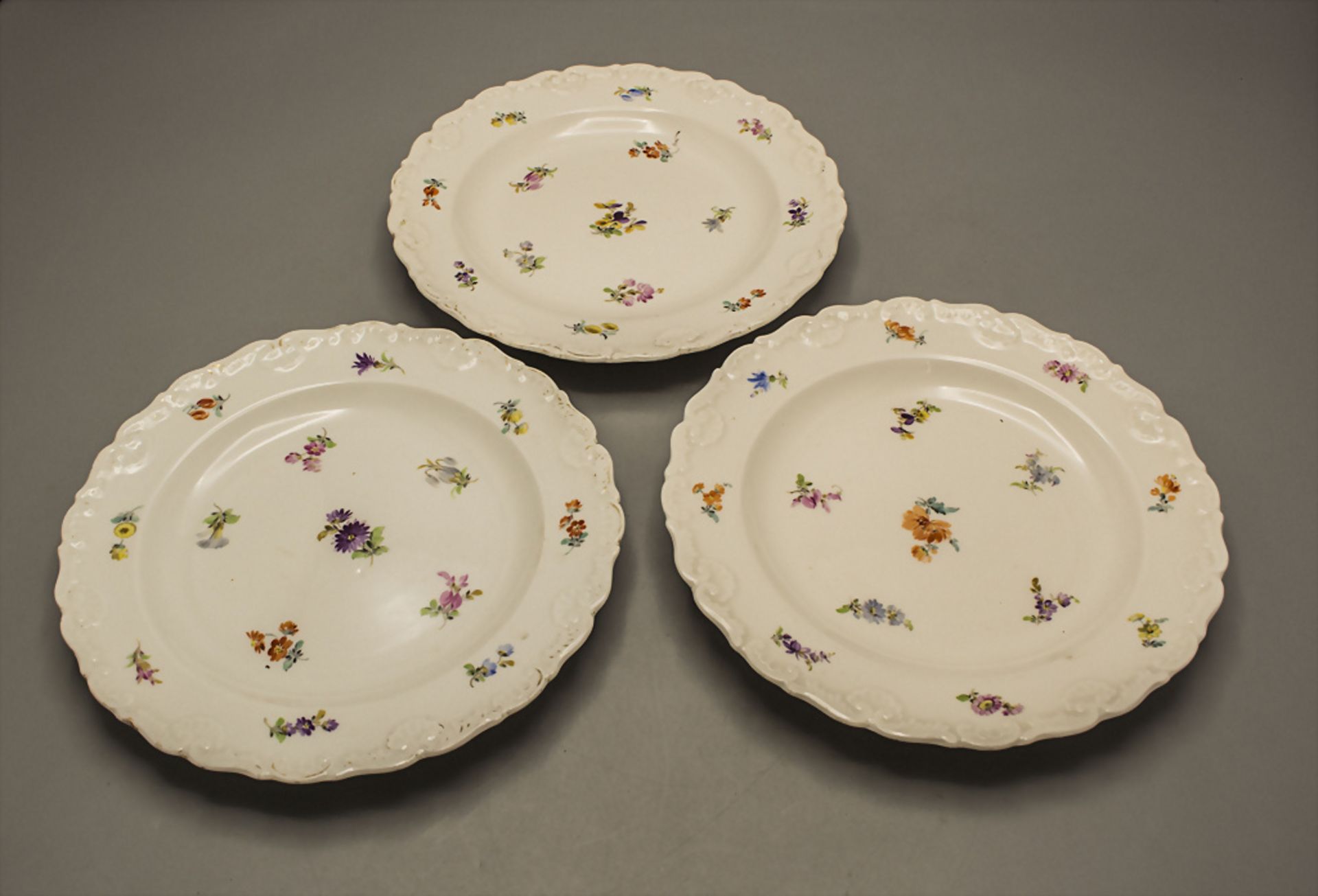 3 Kuchenteller / 3 cake plates, Meissen, um 1860 - Image 4 of 5