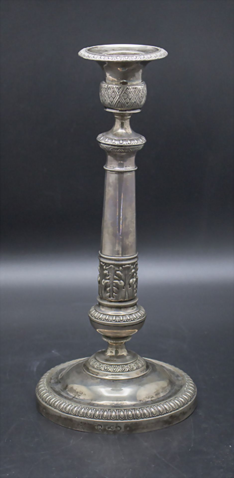 Empire Kerzenleuchter / Bougoir Empire en argent massif / An Empire silver candlestick, ...