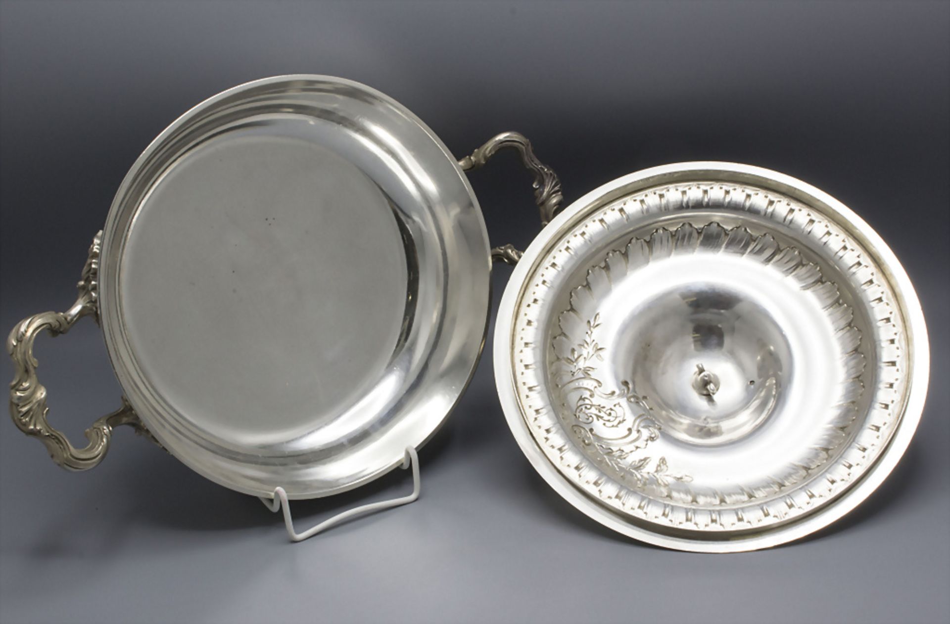 Deckelterrine / A covered silver tureen / Légumier en argent massif, Grognier-Armand, Lyon, um 1900 - Bild 5 aus 9