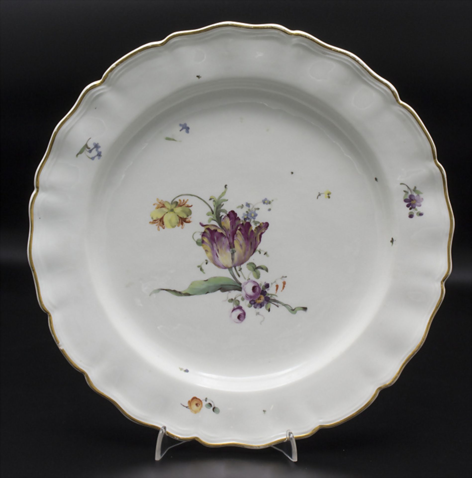 6 Teller mit Blumenmalerei / A set of 6 dinner plates with flowers, Churfürstl. Mainzische ... - Bild 9 aus 21
