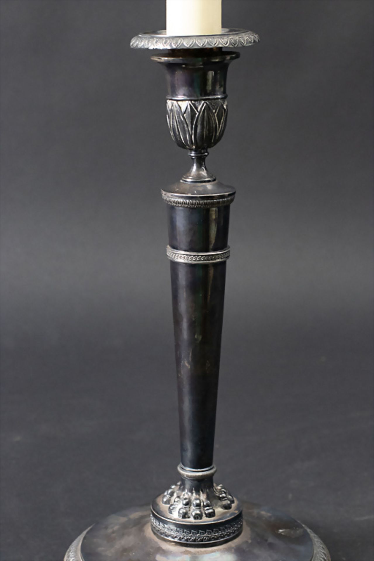 Empire Kerzenleuchter / An Empire silver candlestick, Pierre Jacques Meurice, Paris, 1806-1809 - Bild 2 aus 8