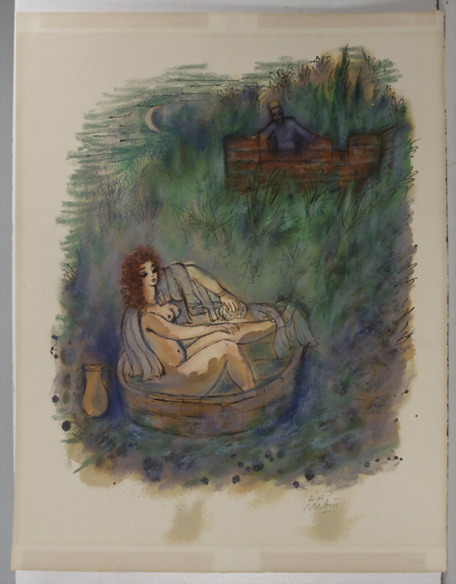 Reuven Rubin (1893-1974), 'Bathseba im Bade, beobachtet von David' / 'Bathseba in the bath, ... - Bild 2 aus 5