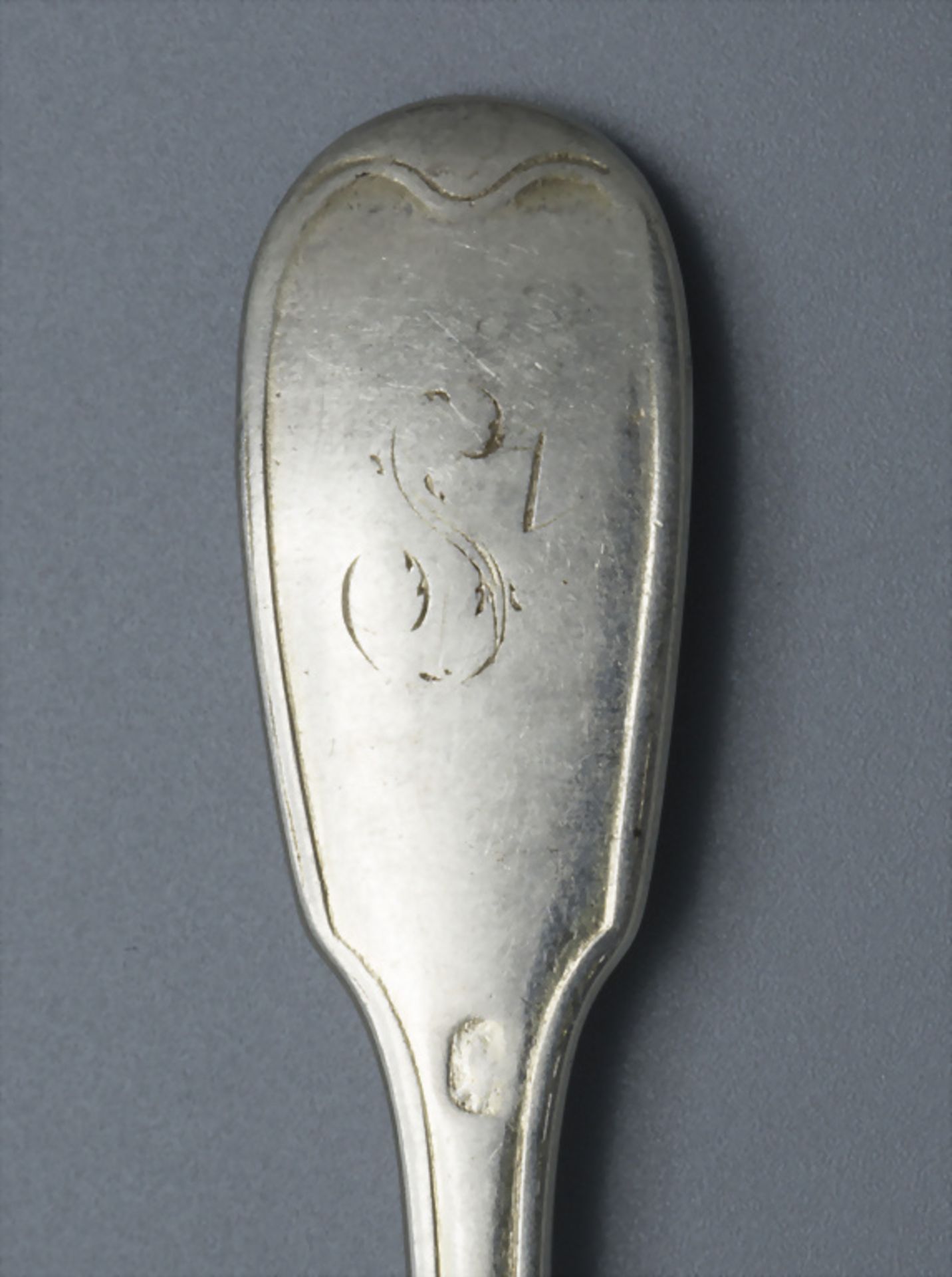 6 Löffel / 6 cuillères en argent massif / 6 silver spoons, Francois Daniel Imlin, Straßburg / ... - Bild 5 aus 6