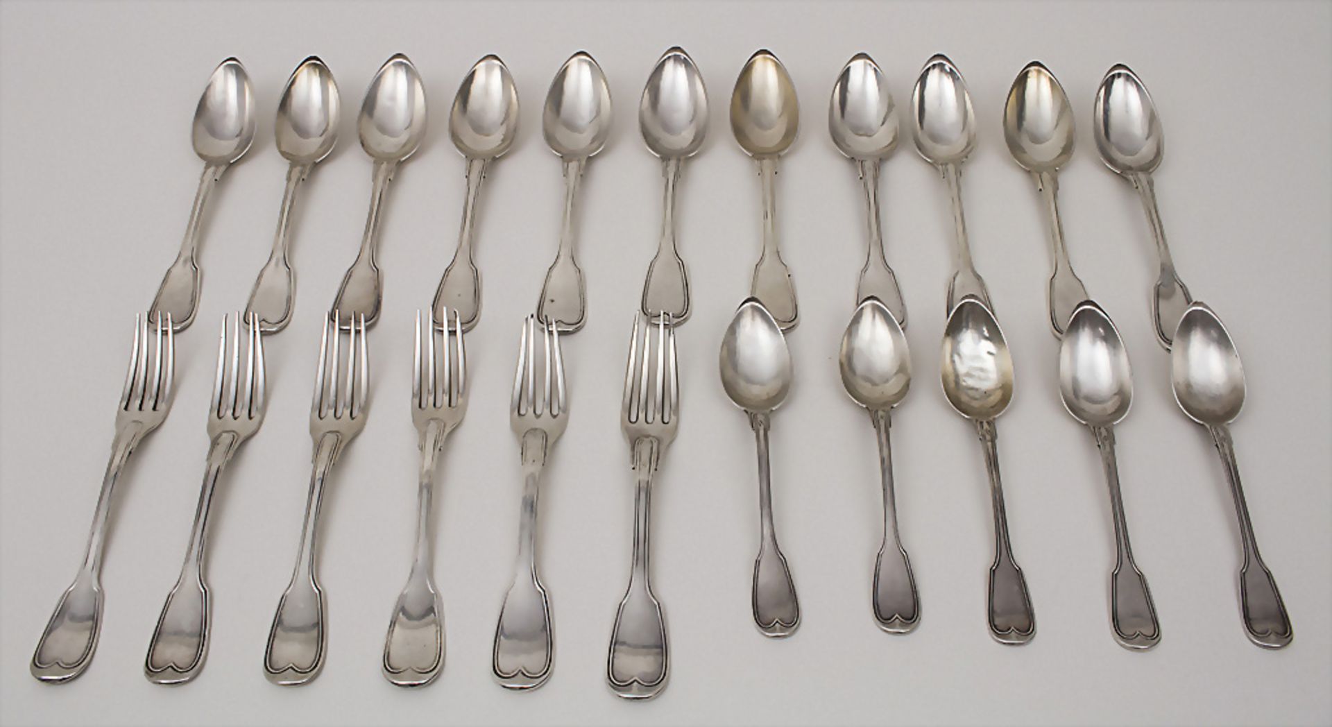 Restbesteck / Silver cutlery, Paris, 19. Jh