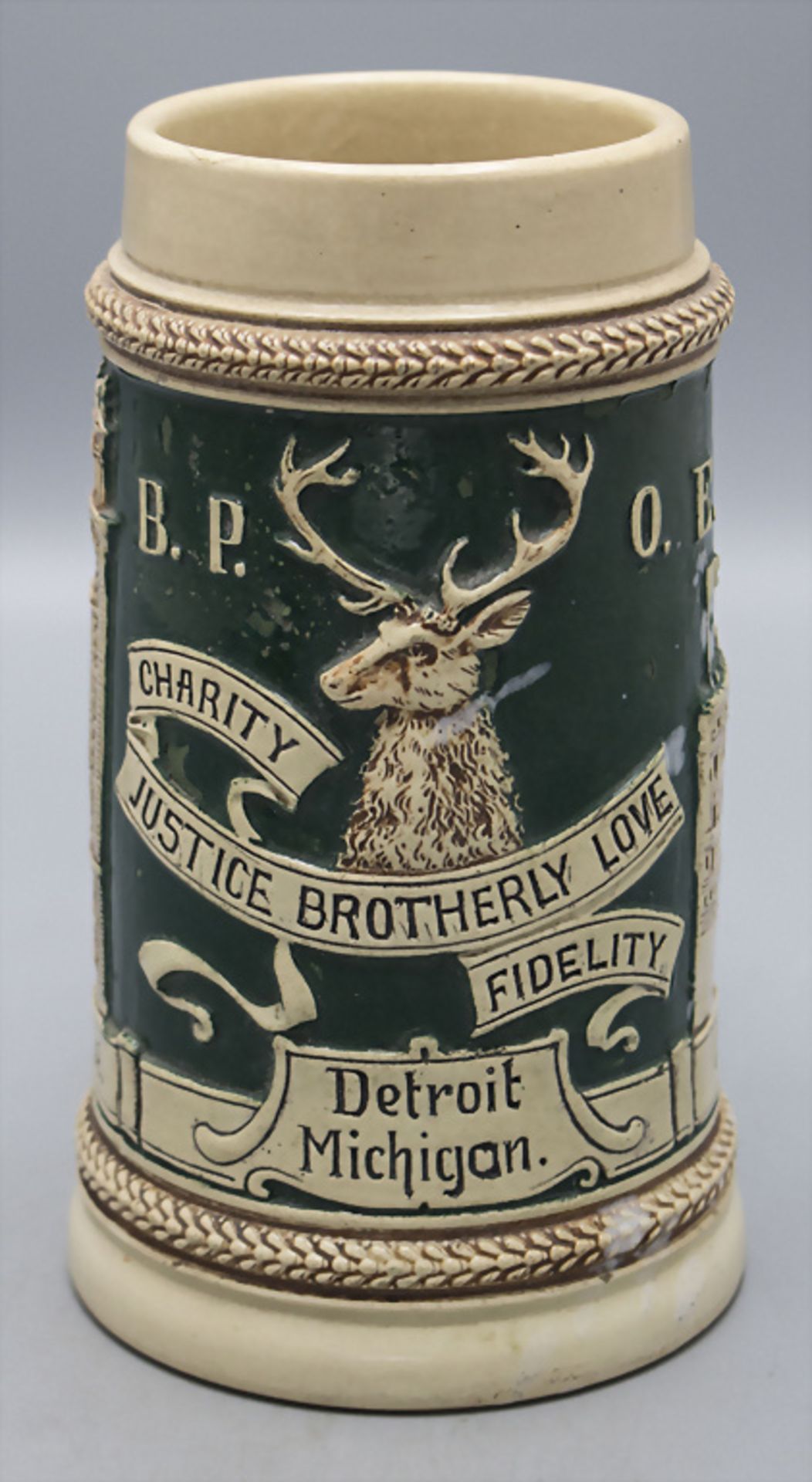 Bierkrug / A beer mug / stein, 'B.P.O.E. Benevolent and Protective Order of Elks', Detroit ... - Bild 2 aus 6