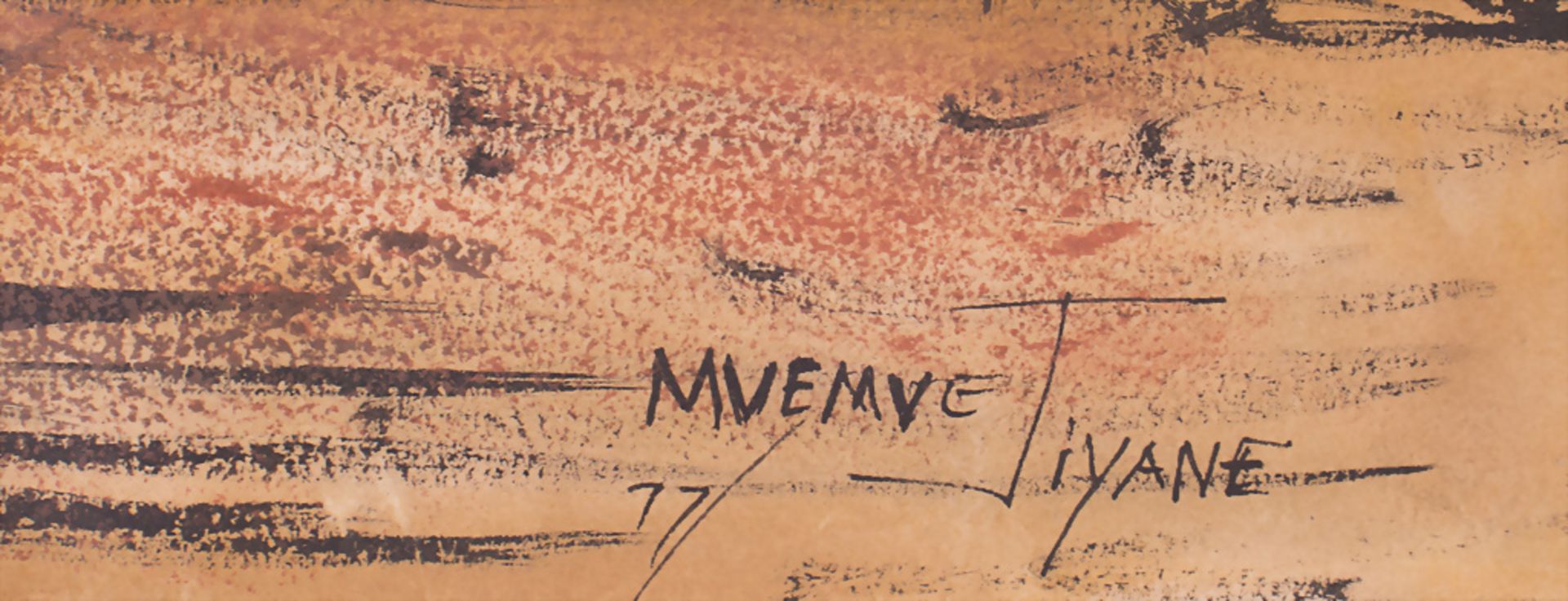 Mvemve Jiyane (*1953), 'Afrikanische Männer mit erhobenen Stöcken', 1977 - Image 2 of 2