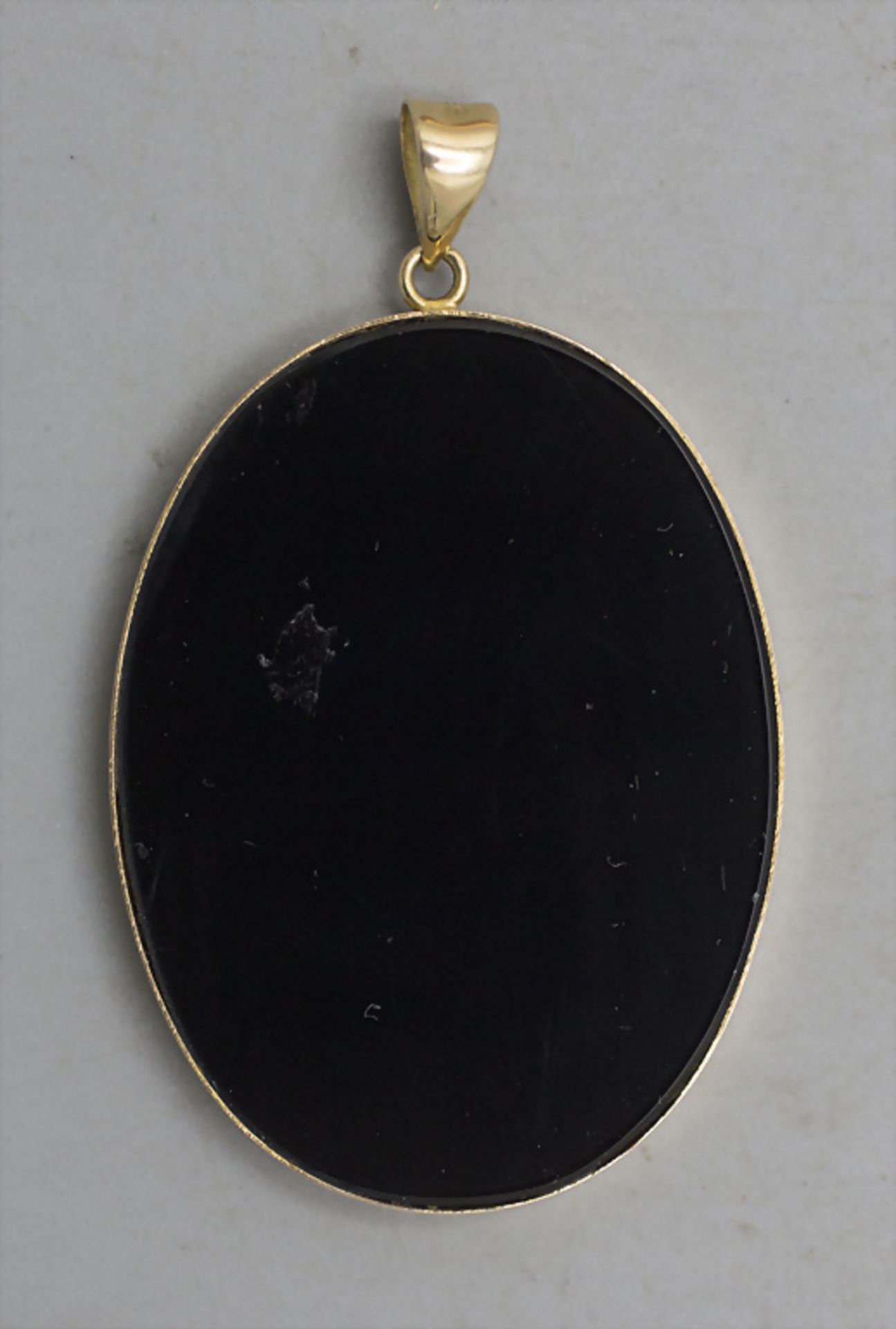 Anhänger mit Opal und Onyx / A 14 ct gold pendant with opal and onyx - Image 3 of 3