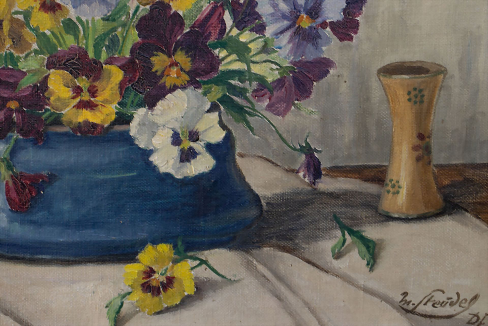 Max STEUDEL (*1873), 'Stiefmütterchen' / 'Pansies', um 1900 - Image 5 of 7