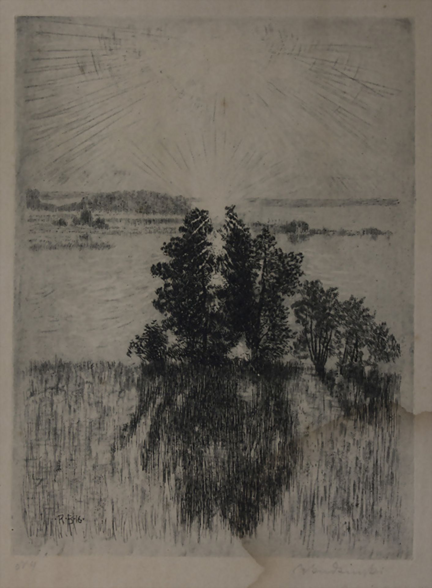 Monogrammist R.B., 'Seelandschaft im Sonnenstrahl' / 'A seascape in the sunbeam', 1916 - Image 3 of 5