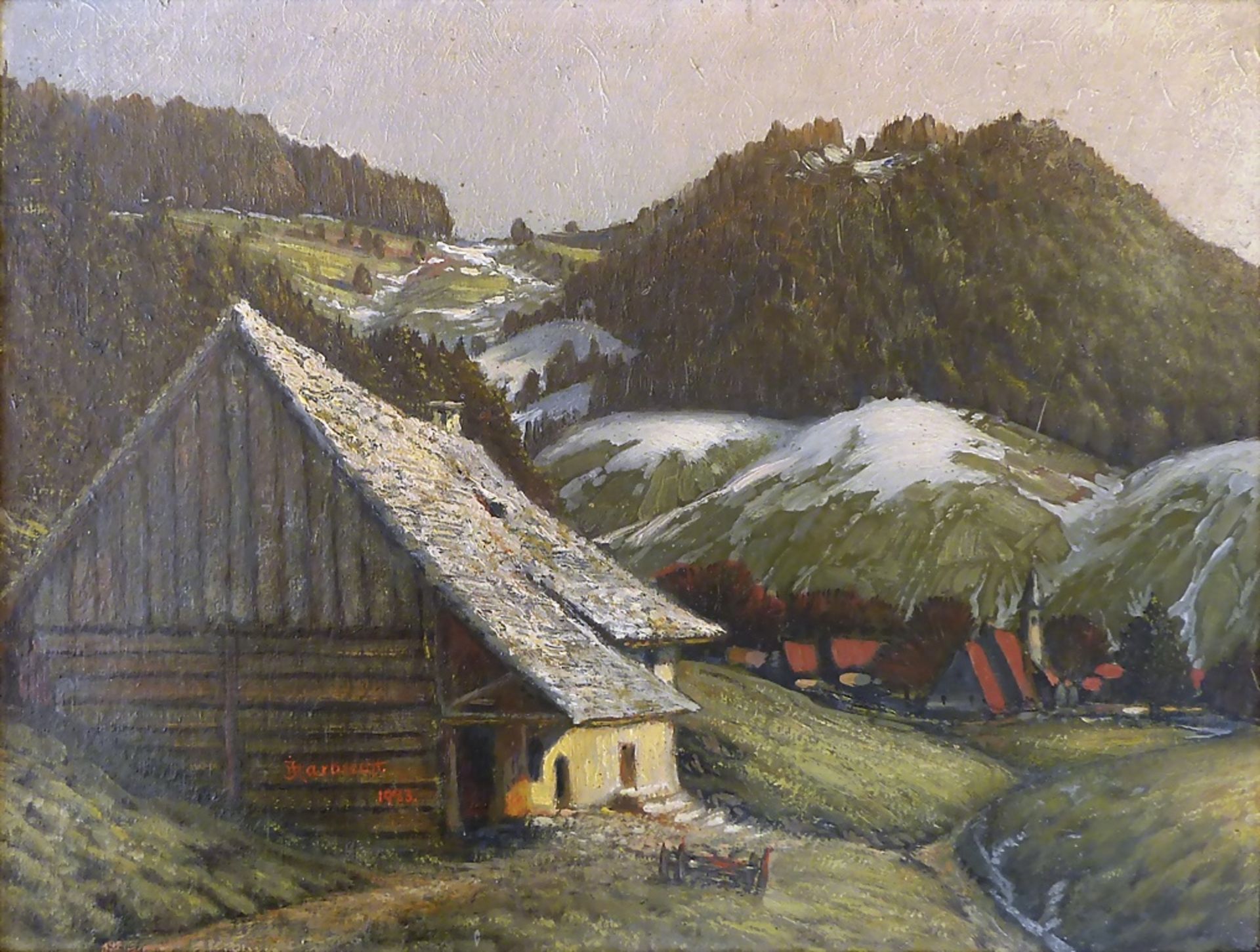 J. HARBRECHT, 'Opferdingen im Krottenbachtal - Märzschnee', 1923