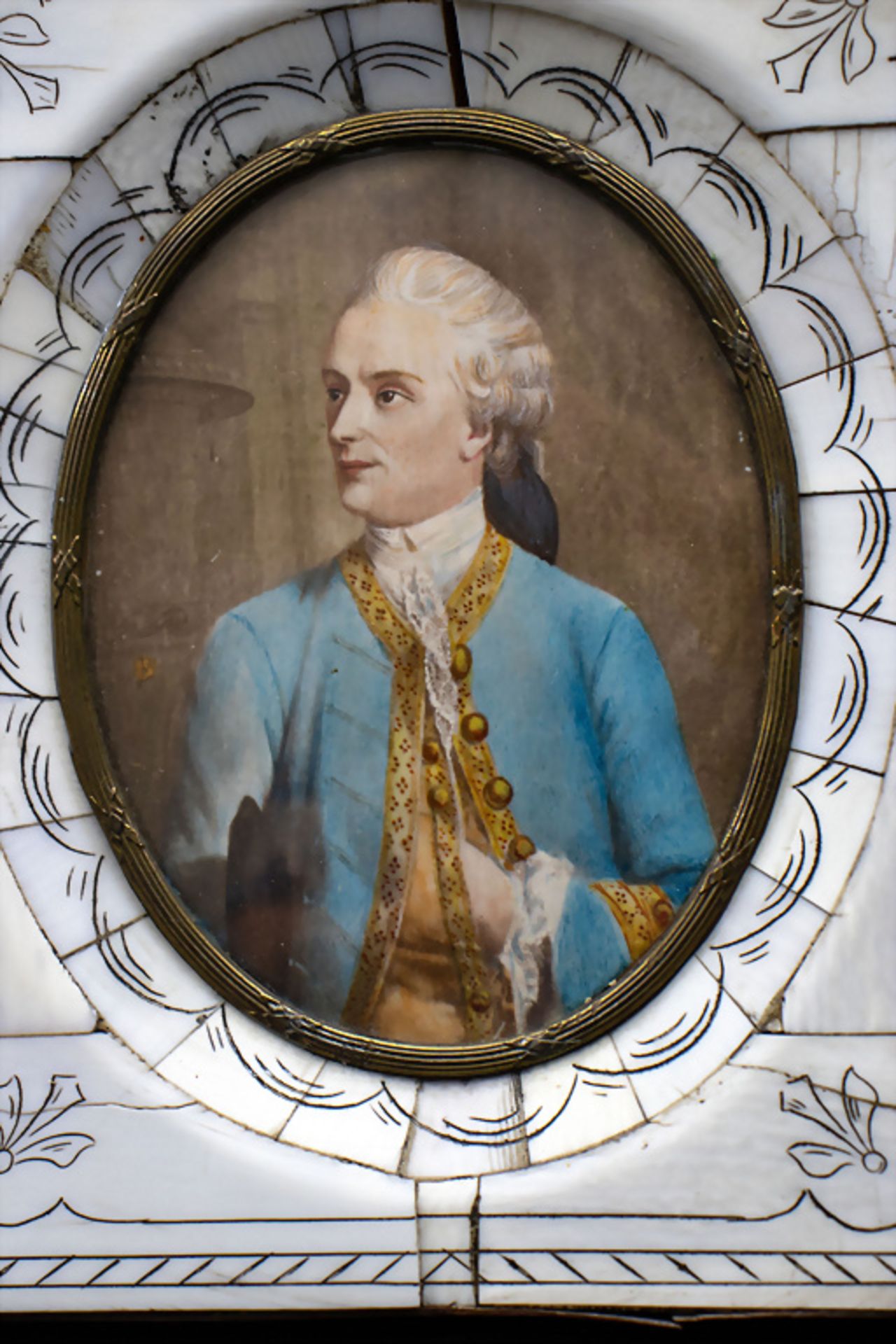 Rokoko Miniatur Porträt eines Adligen / A Rococo miniature portrait of a nobleman, um 1800 - Image 2 of 6