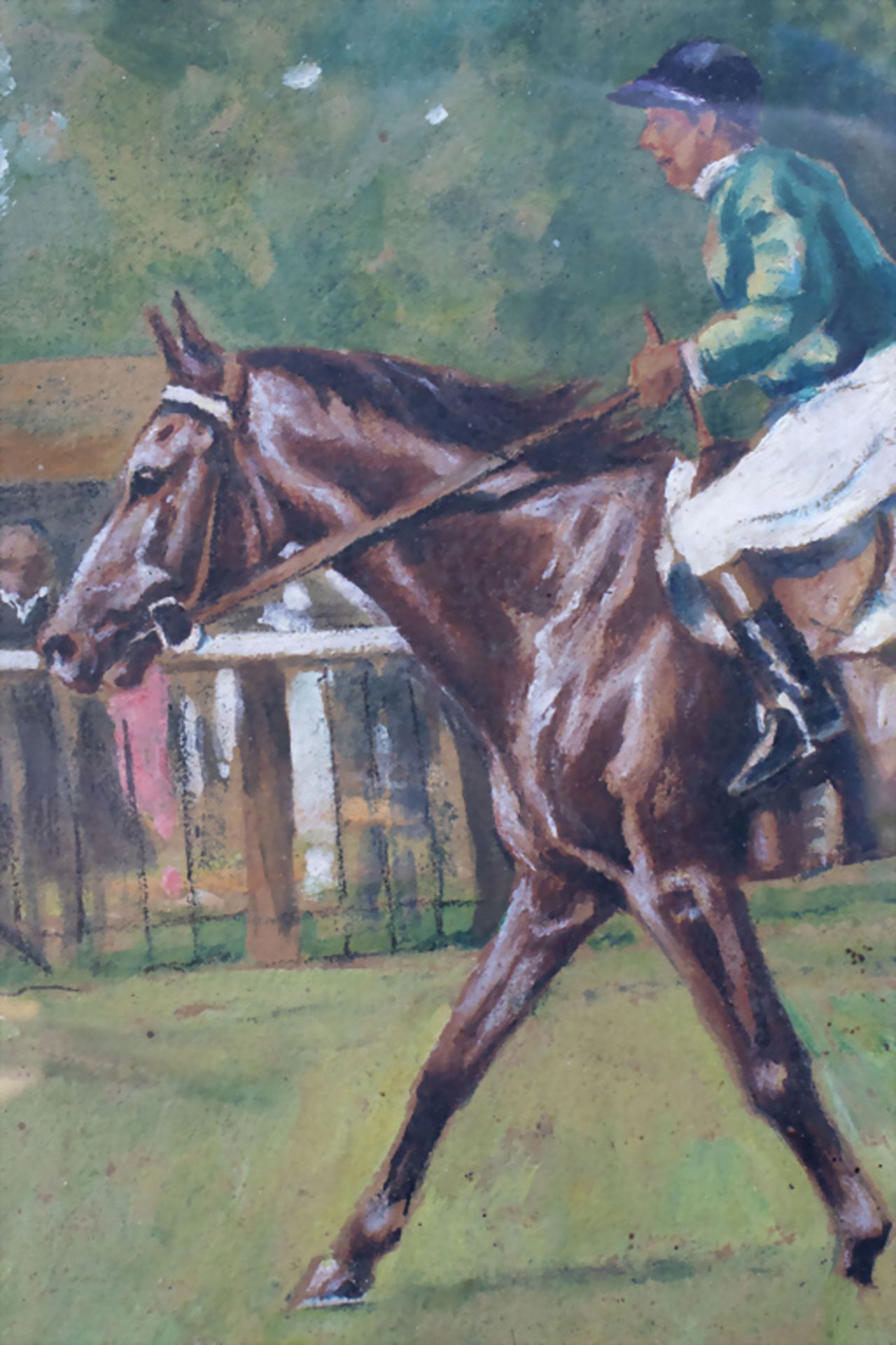 Künstler des 20. Jh., 'Jockey Reiter mit Pferd' / 'A jockey with horse' - Bild 7 aus 9