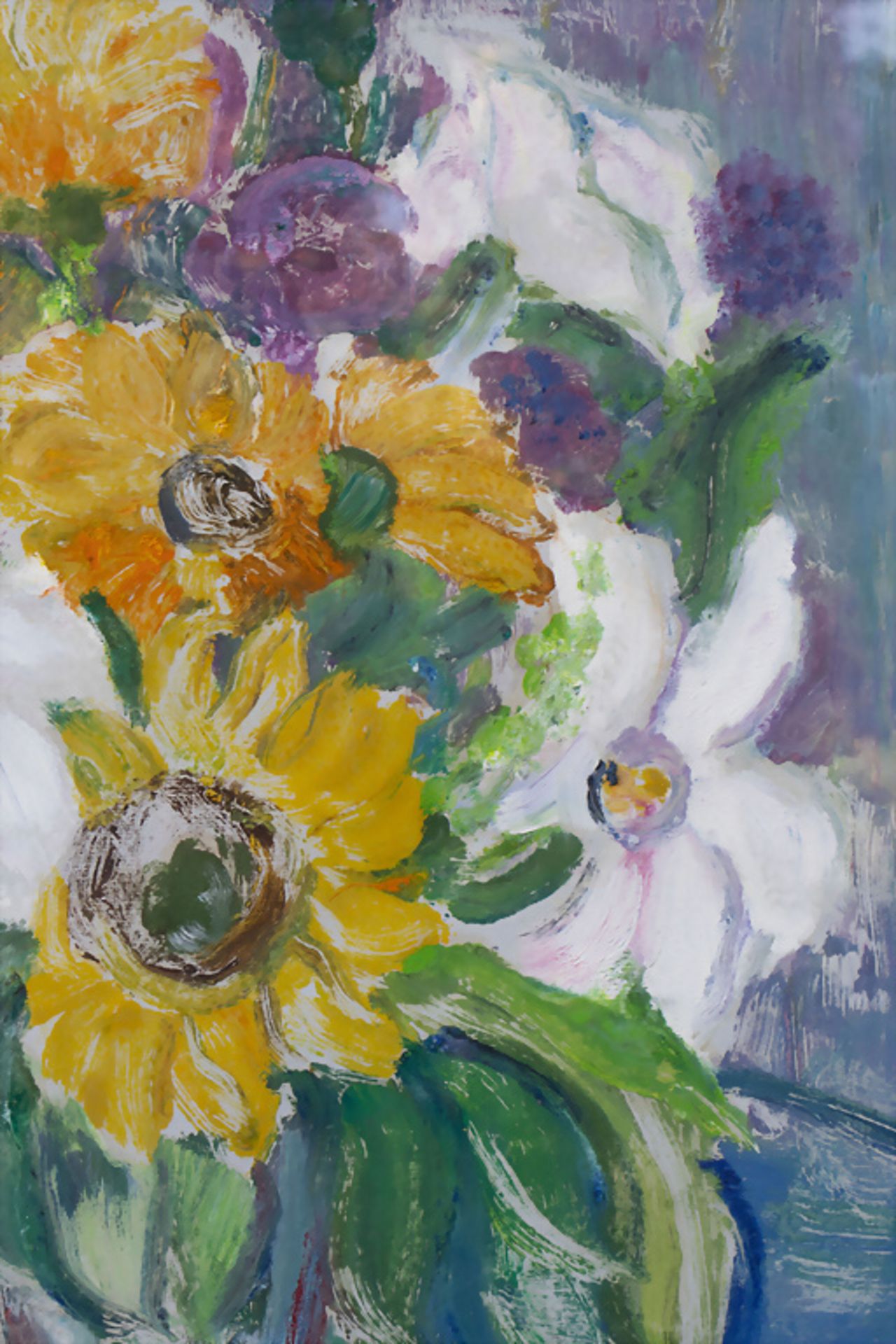 Aribert FROSCH (*1932), 'Blumenstrauß mit weißen Lilien' / 'A bouquet of white lilies', 2000 - Image 5 of 7