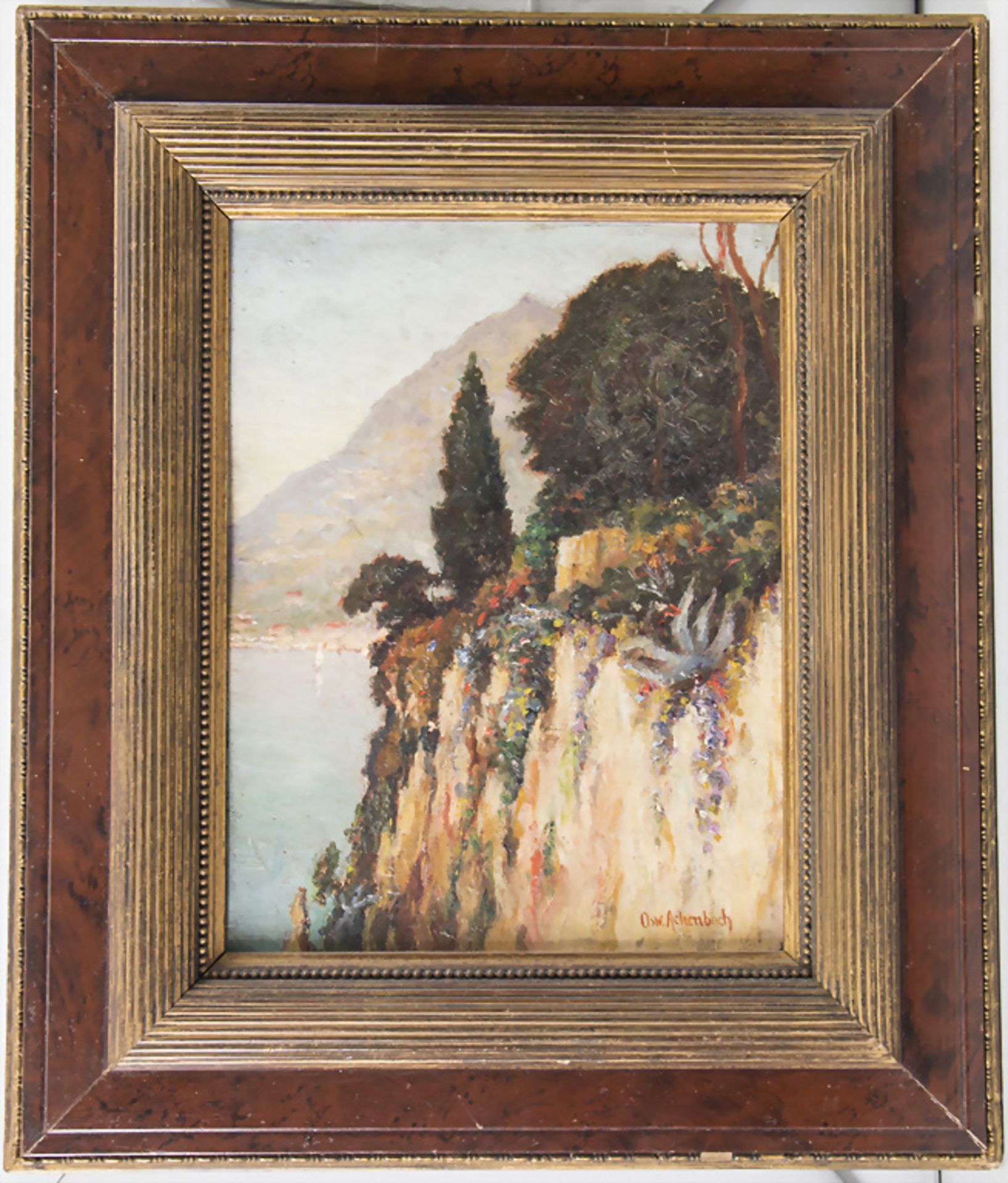 Oswald Achenbach (1827-1905), 'Mediterrane Küstenlandschaft' / 'A Mediterranean coastal landscape' - Image 2 of 4